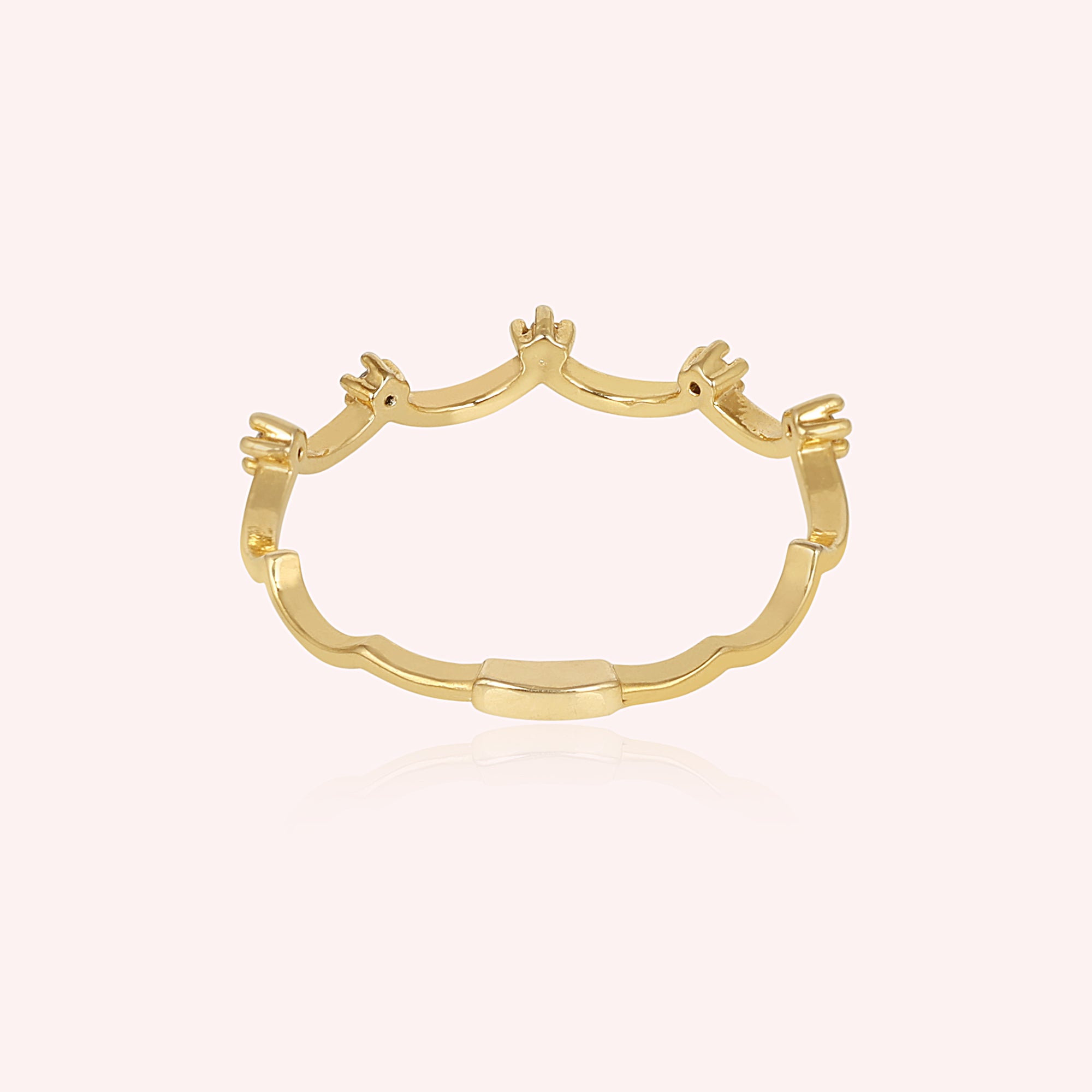 Delicate Wavy Cubic Zirconia in 925 Sterling Silver