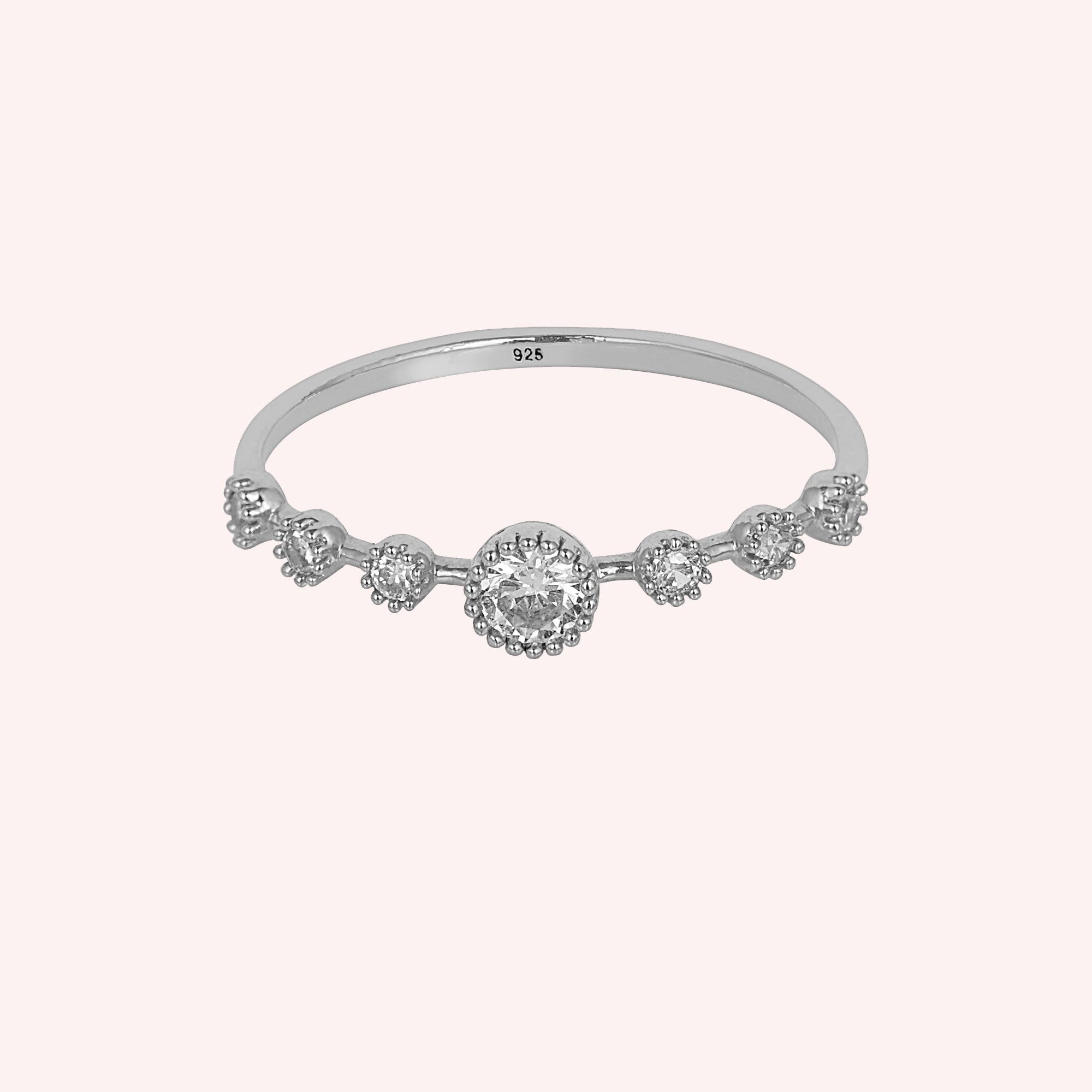 925 Sterling Silver Zircon Stackable Ring
