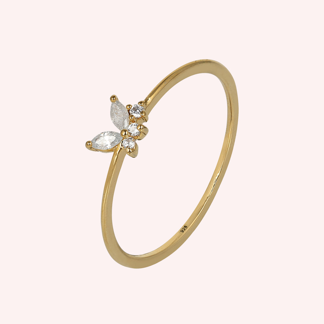 Elegant CZ Stone Ring in 925 Sterling Silver