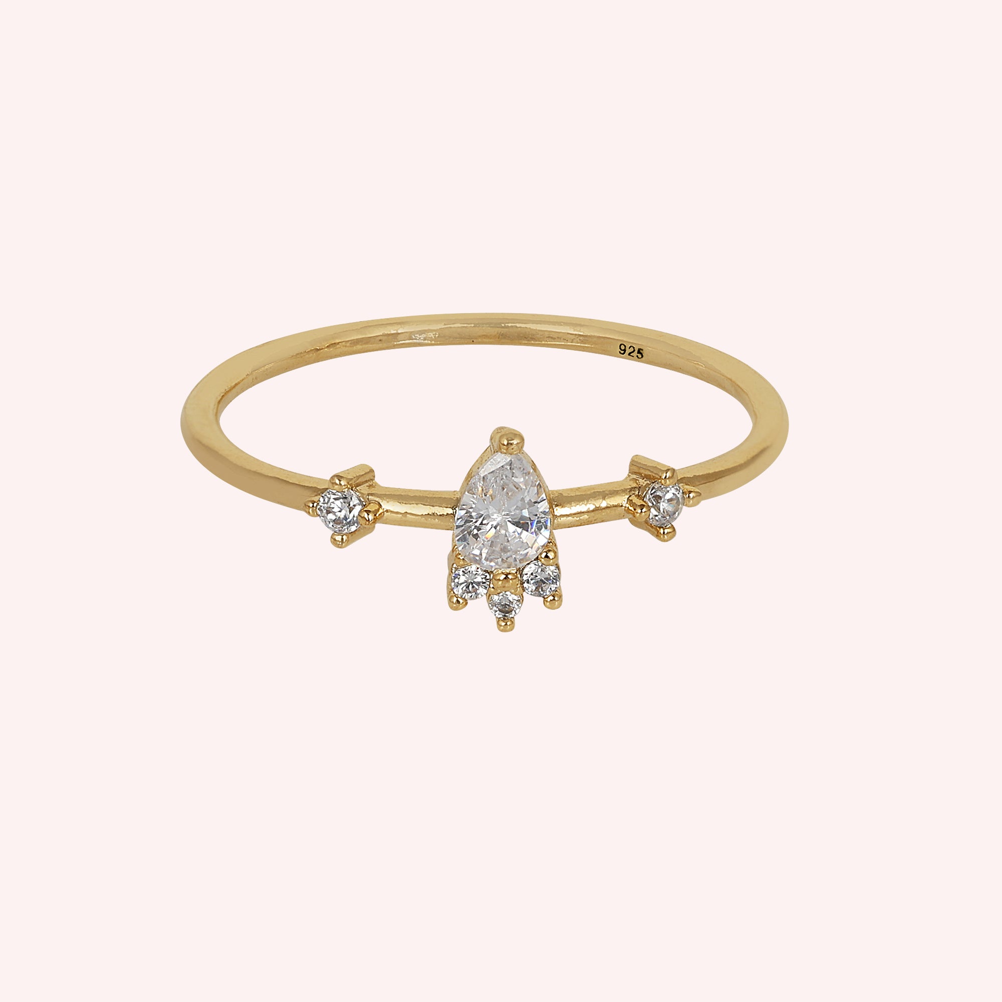 925 Sterling Silver CZ Dainty Ring