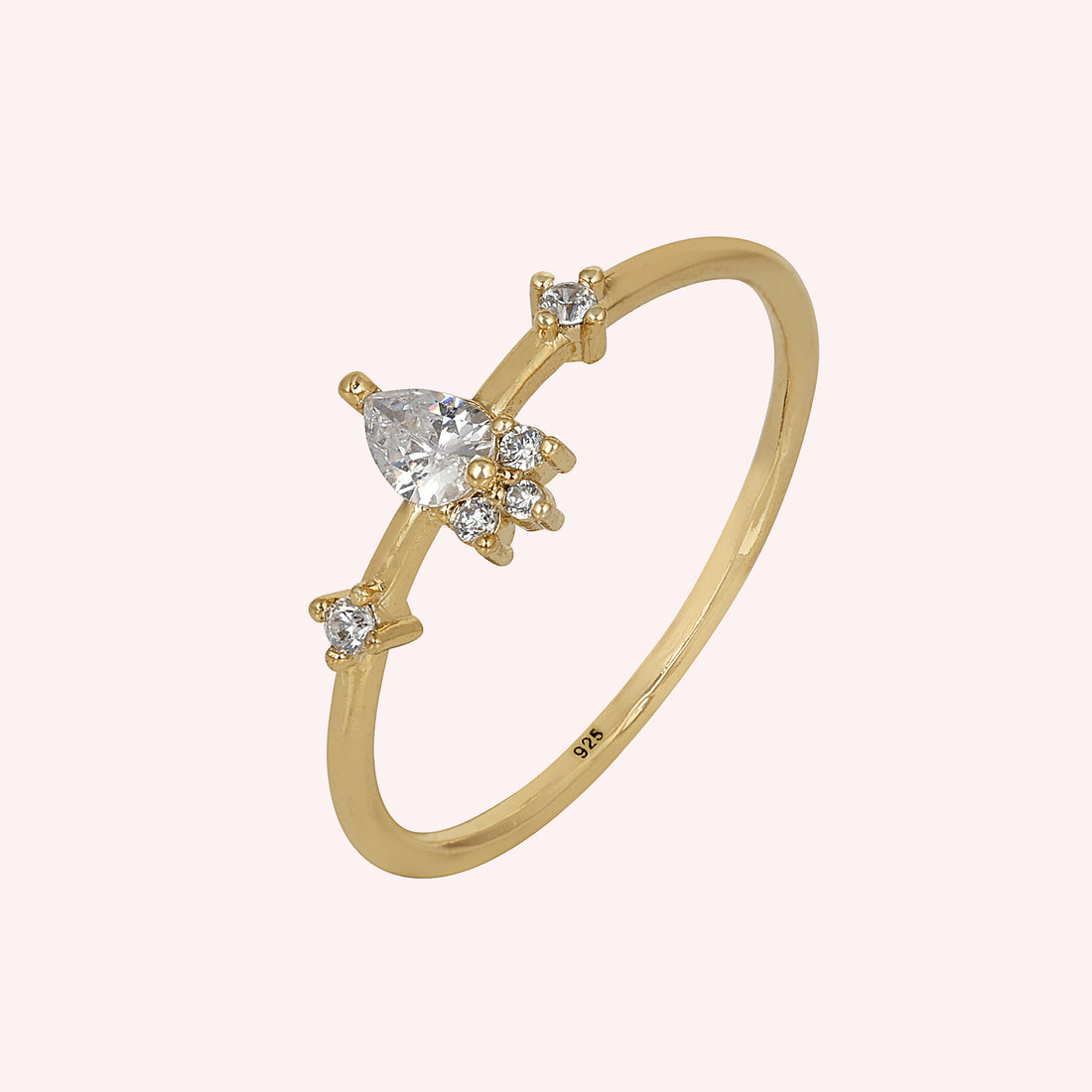 925 Sterling Silver CZ Dainty Ring