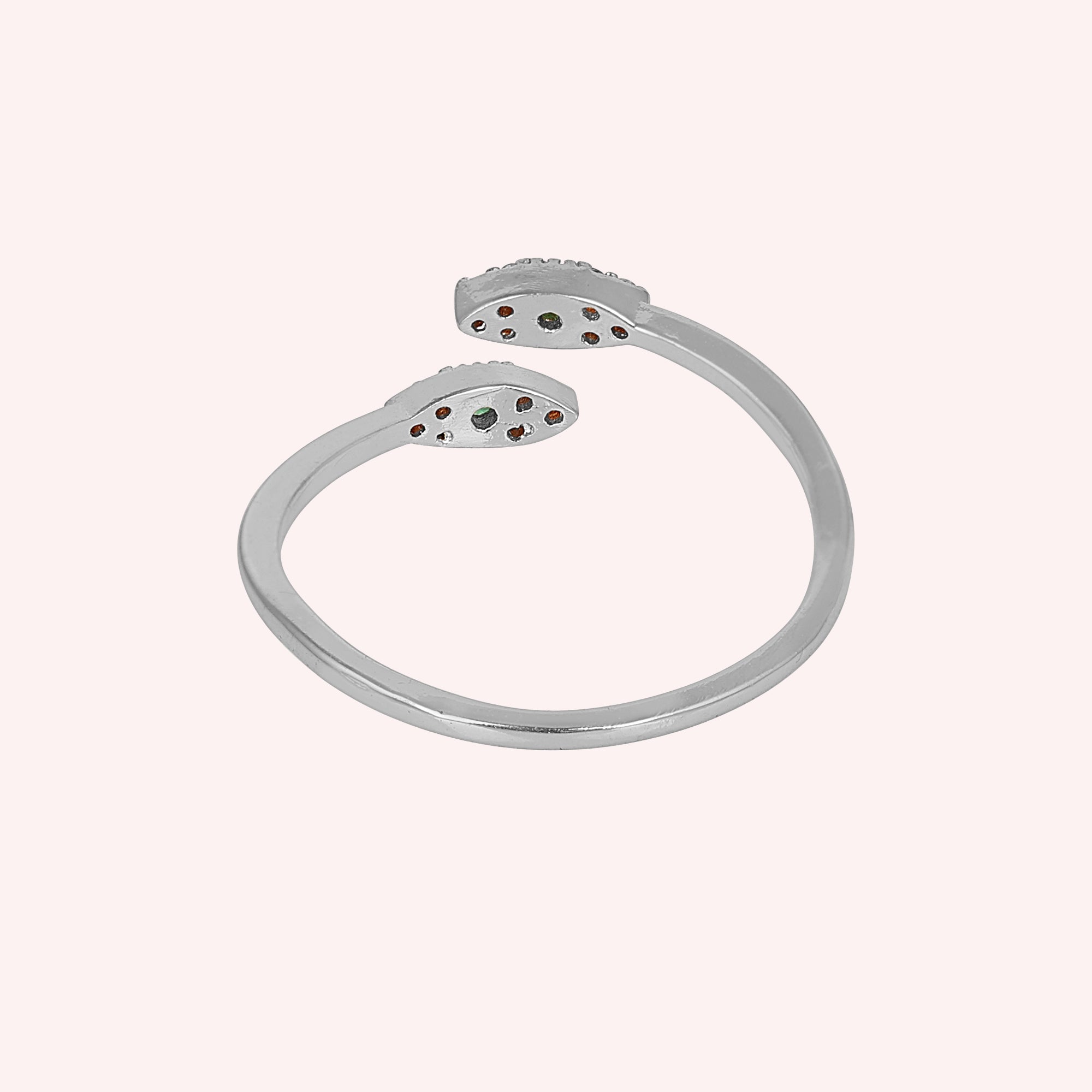 Radiant Green Onyx CZ Stone Ring in 925 Sterling Silver