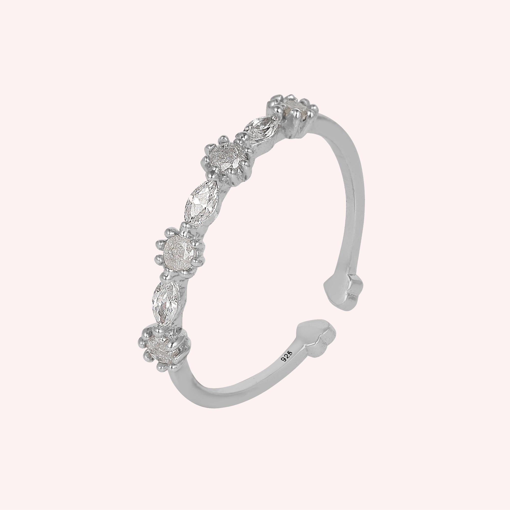 Radiant CZ Stone 925 Sterling Silver Ring