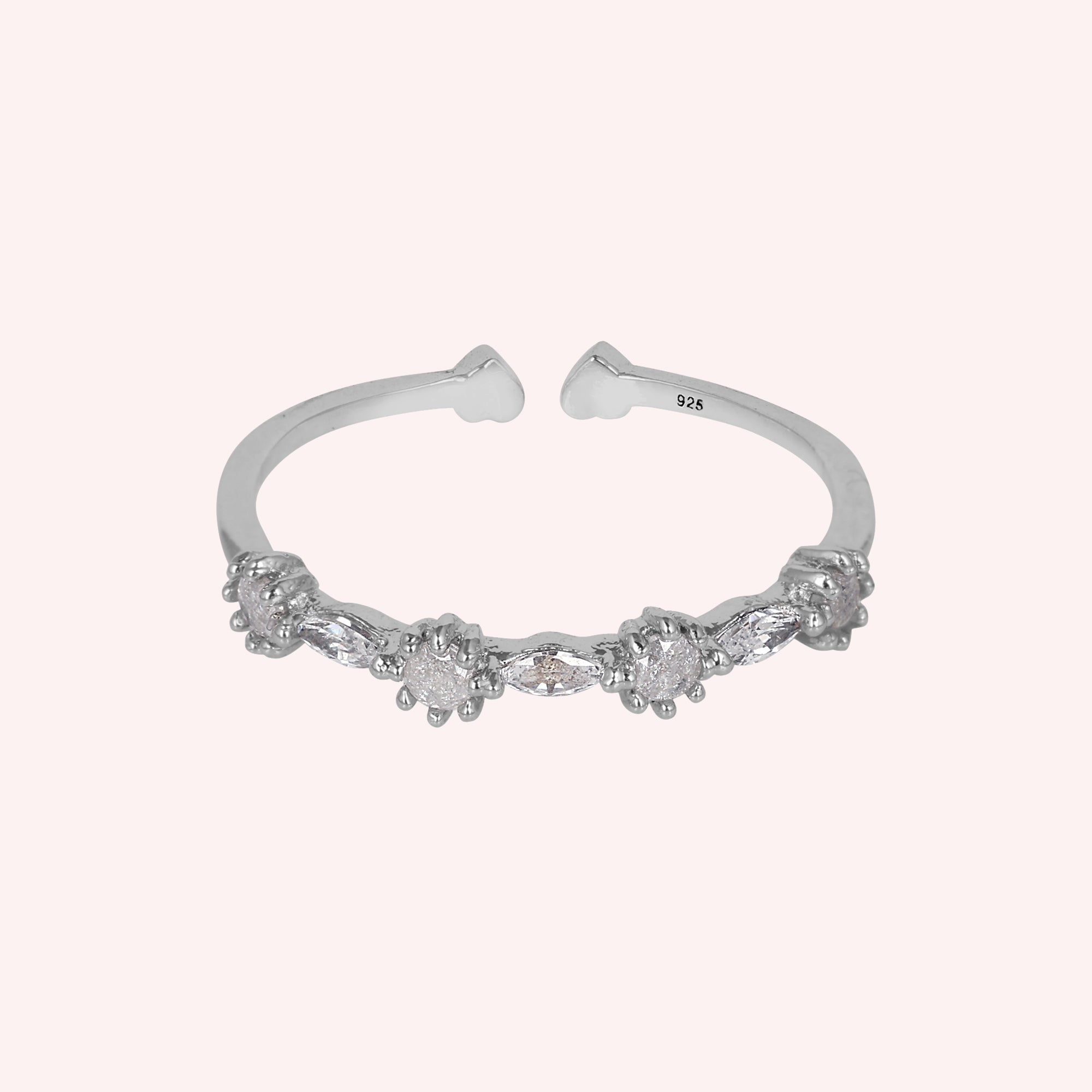 Radiant CZ Stone 925 Sterling Silver Ring