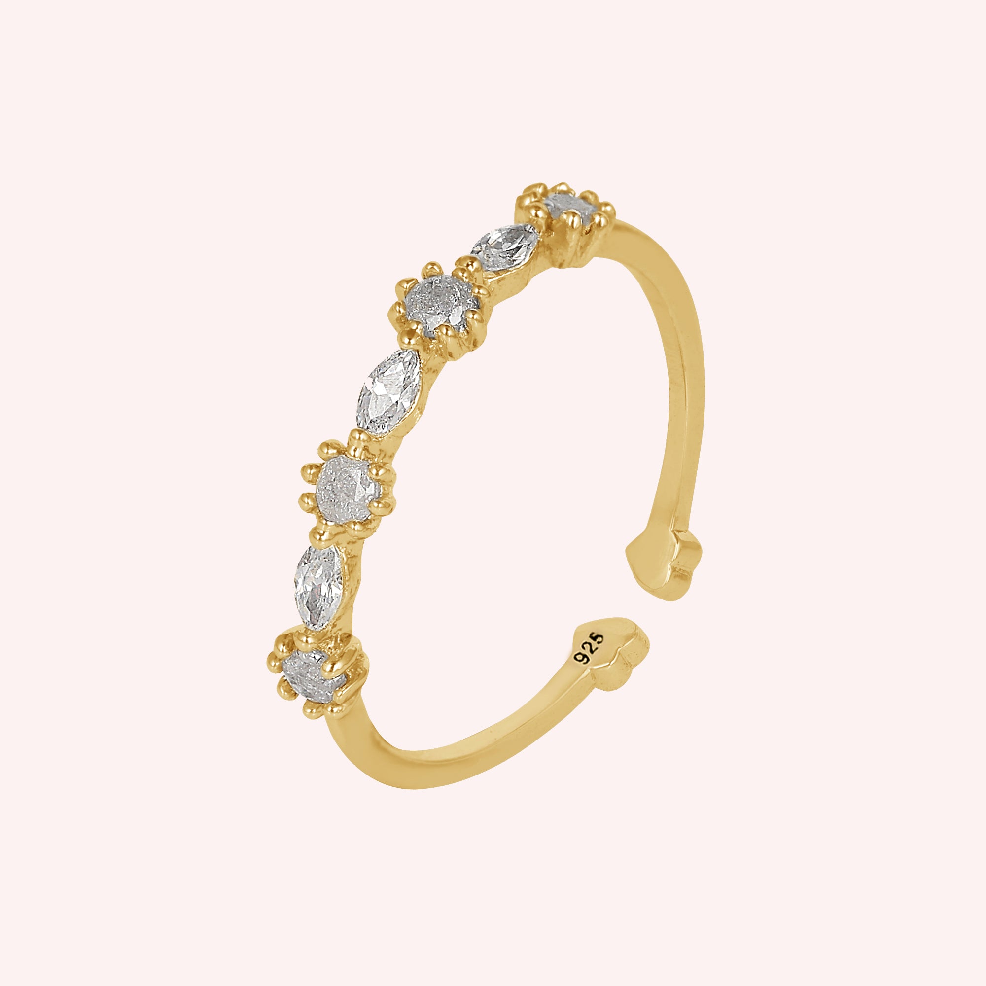 Radiant CZ Stone 925 Sterling Silver Ring
