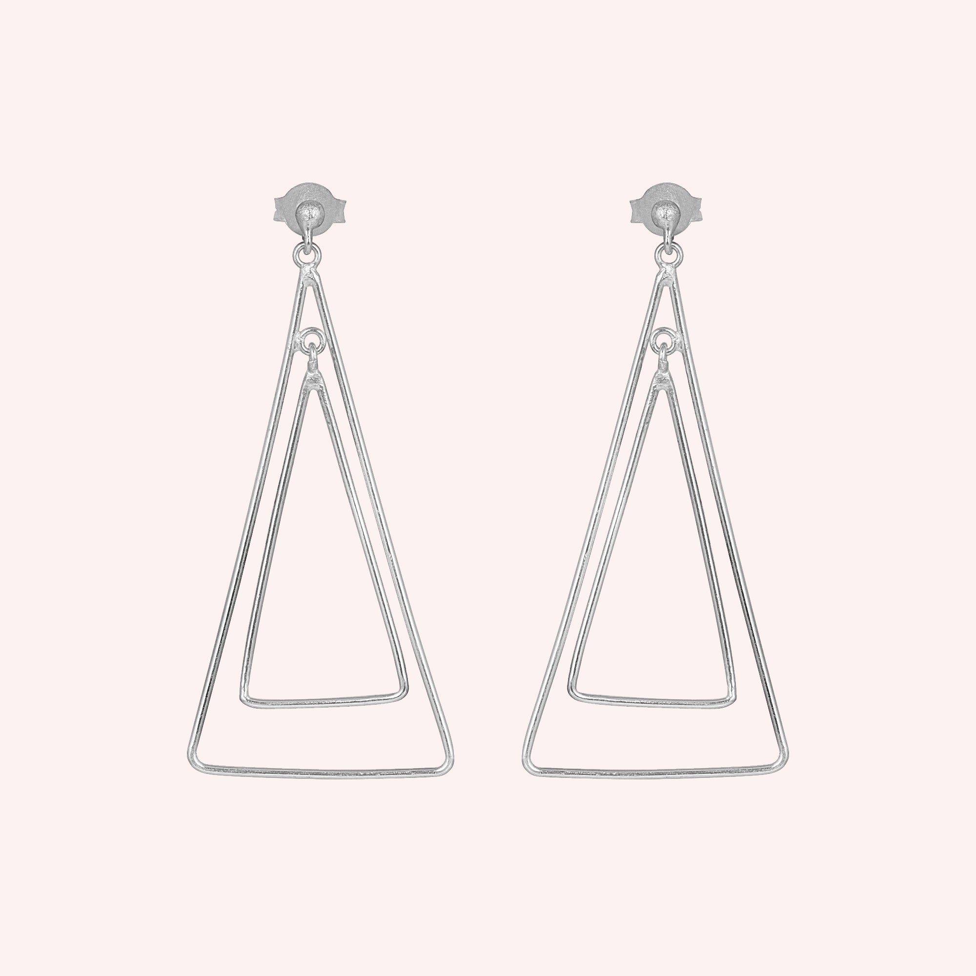 Modern 925 Sterling Silver Geometric Dangle Earrings
