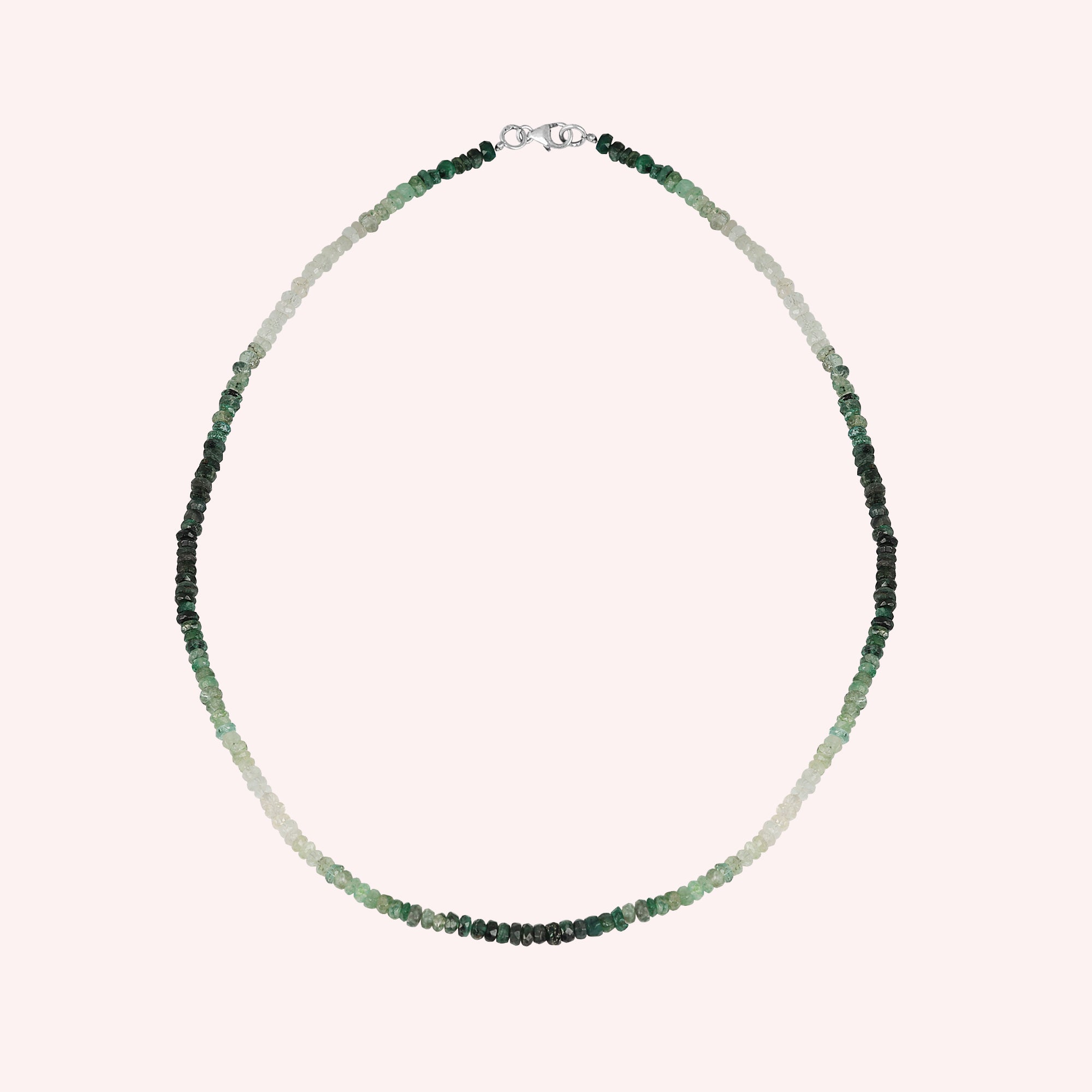 Natural Green Emerald Ombre Beaded Necklace Jewelry for Women