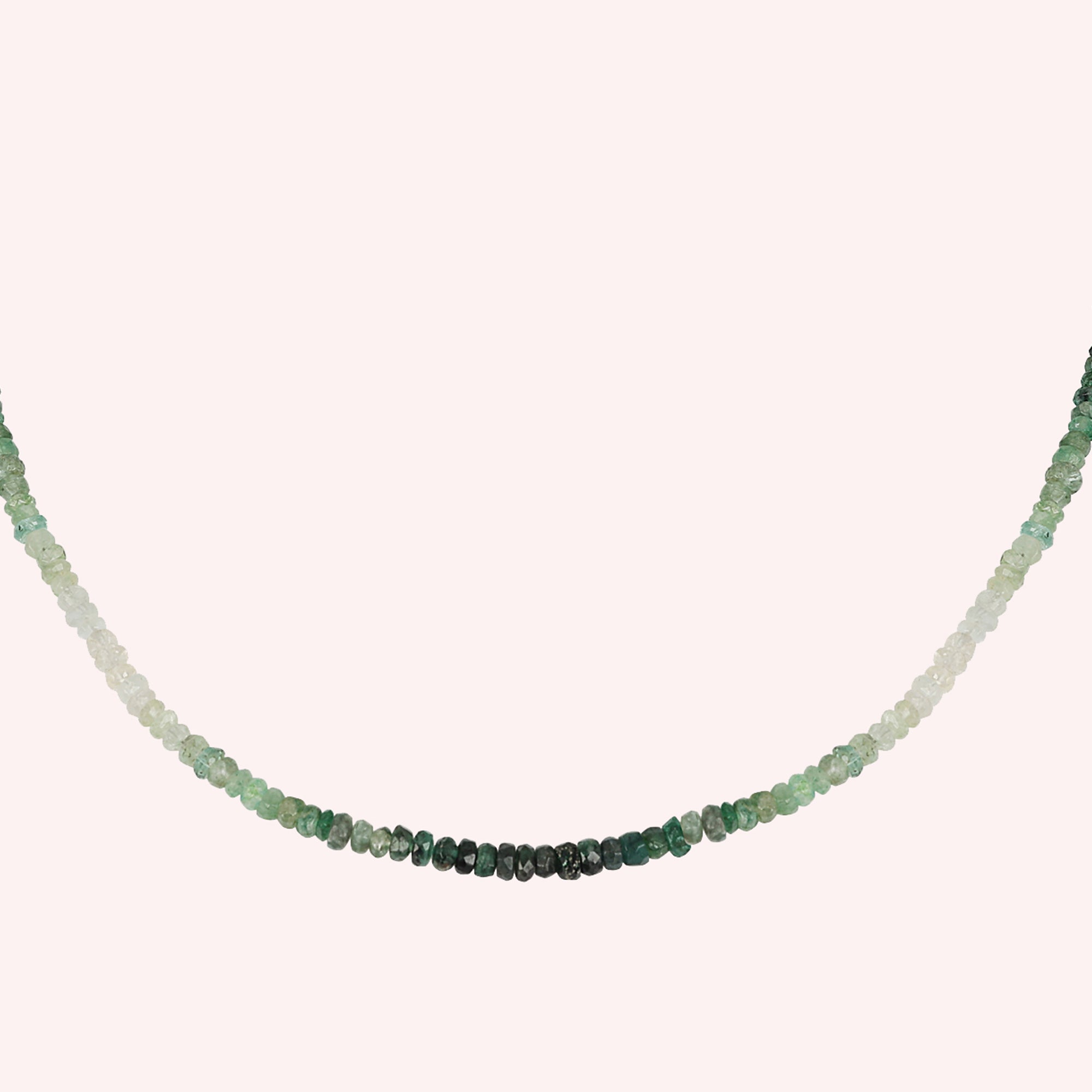 Natural Green Emerald Ombre Beaded Necklace Jewelry for Women
