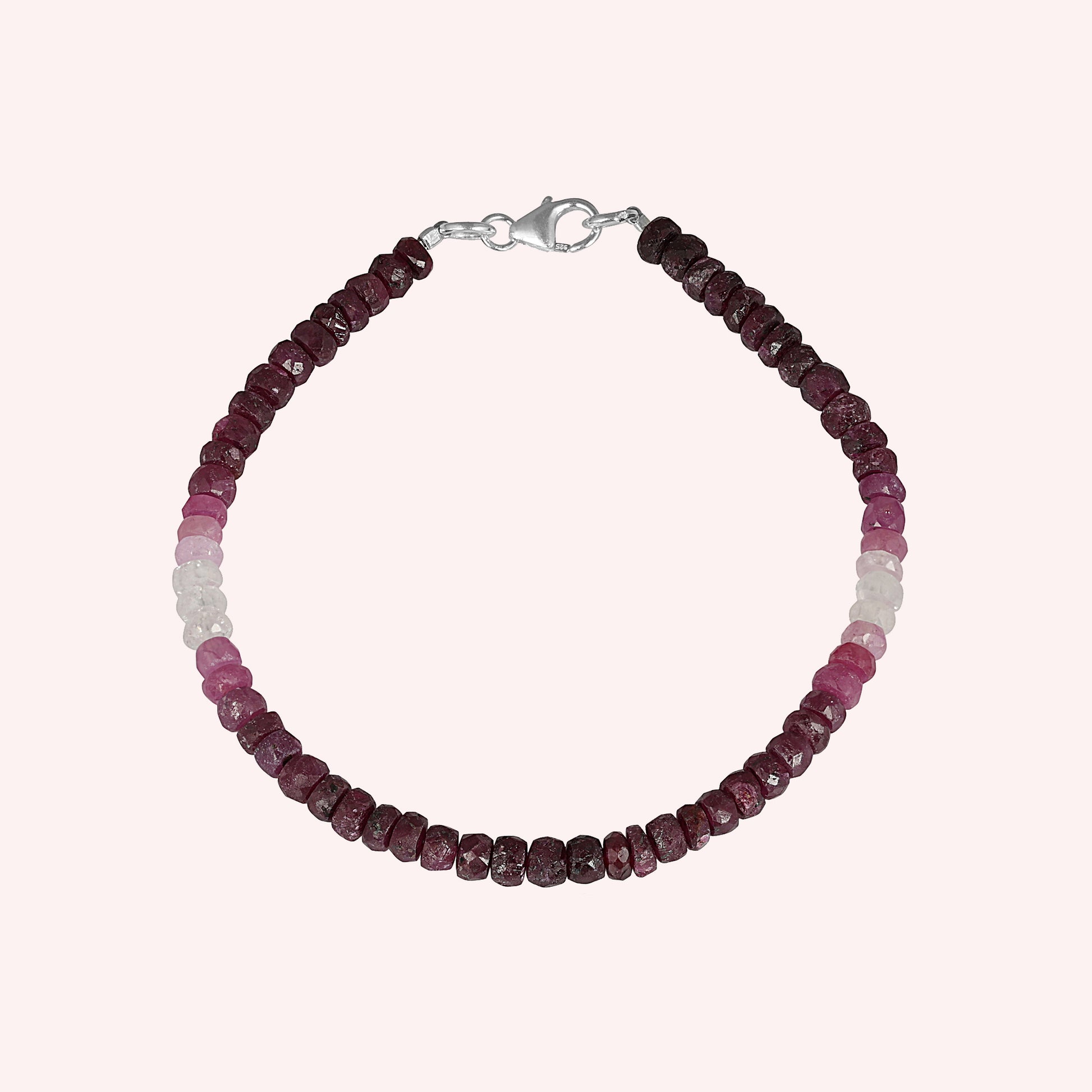 Dainty Beaded ruby Bracelet for women