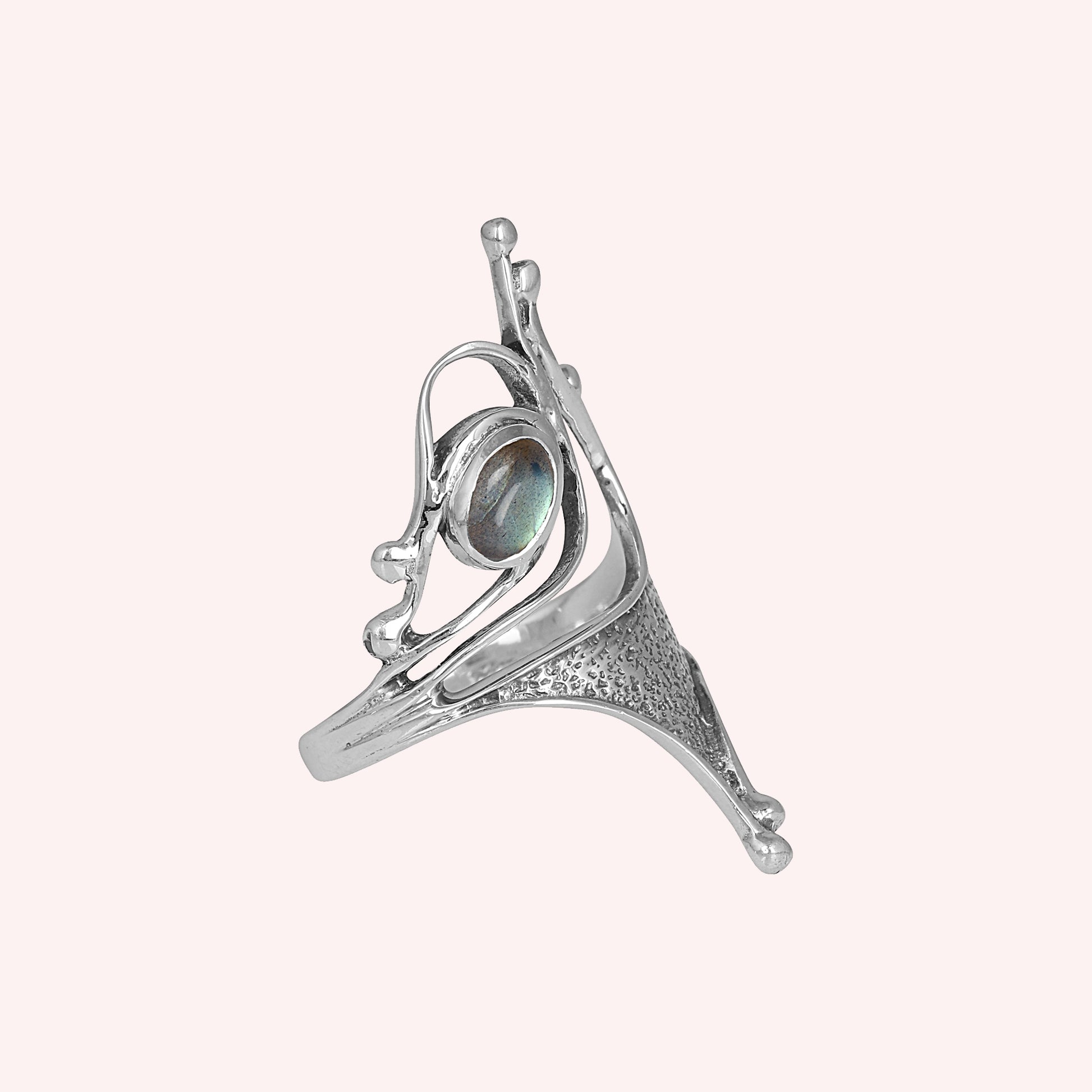 boho statement long finger ring 