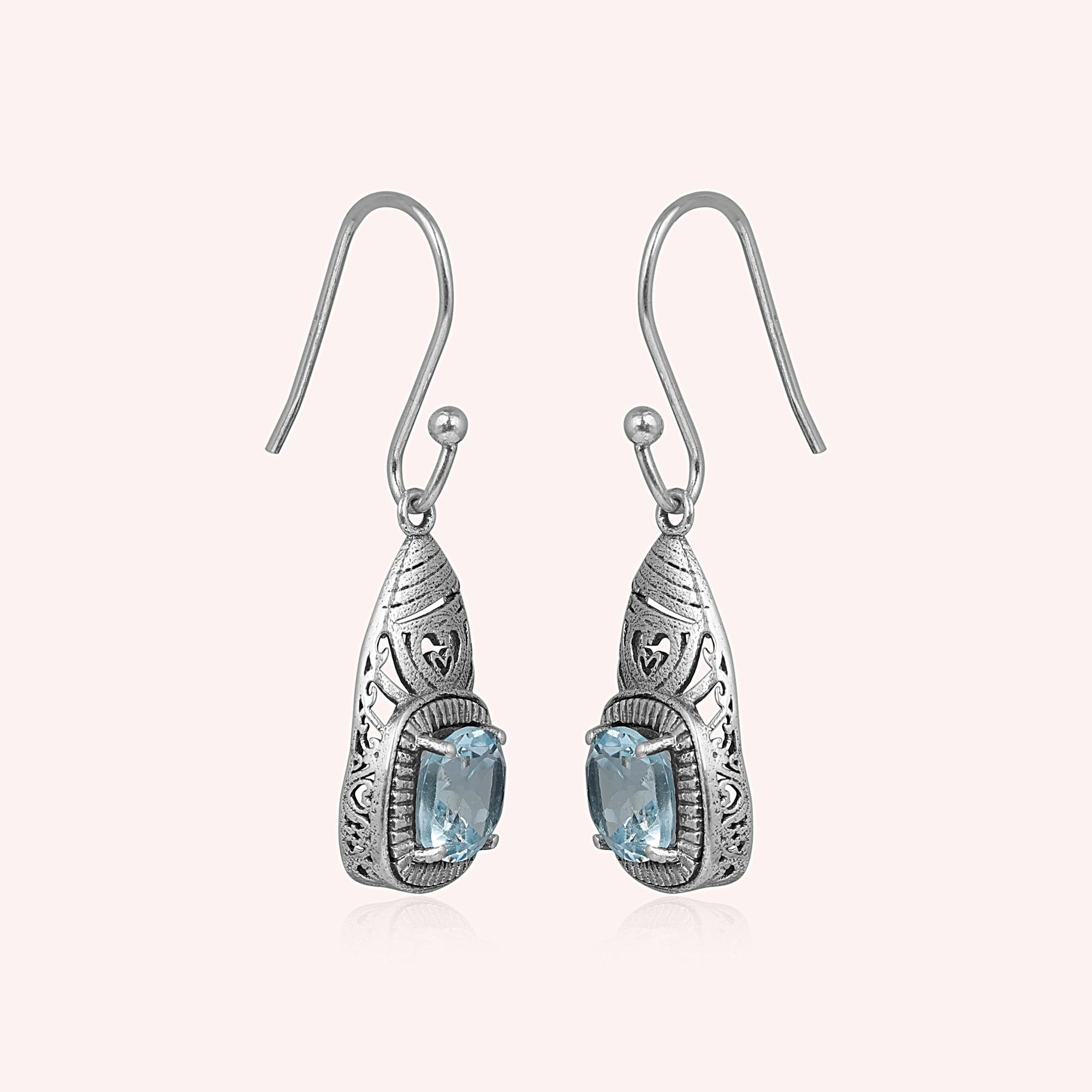 925 Sterling Silver Natural Gemstone Dangle Earring