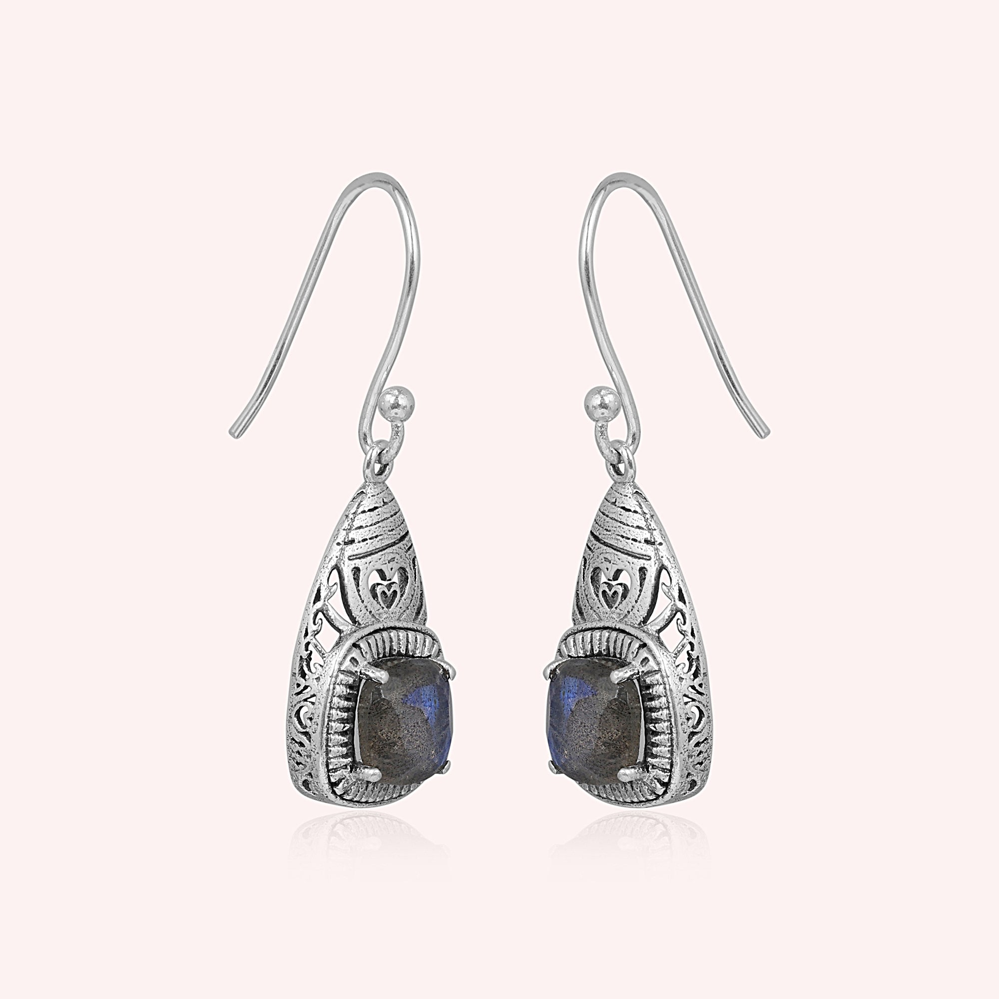 925 Sterling Silver Natural Gemstone Dangle Earring