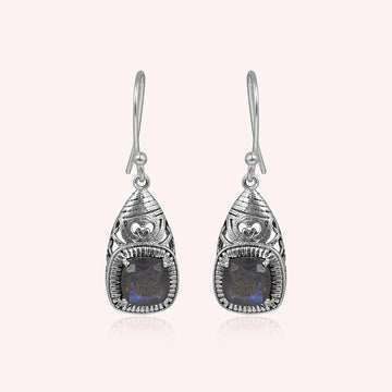 925 Sterling Silver Natural Gemstone Dangle Earring
