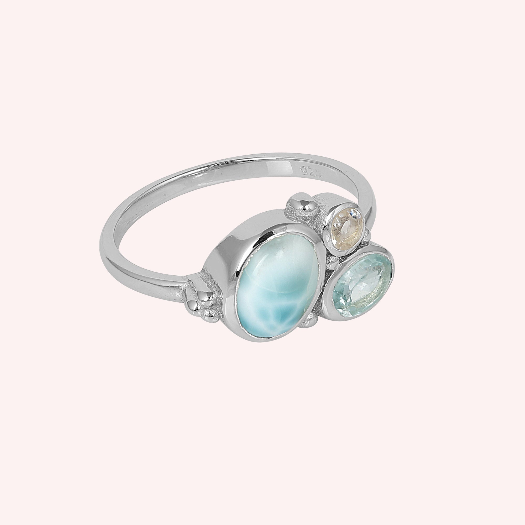 925 Sterling Silver Trio Gemstone Ring