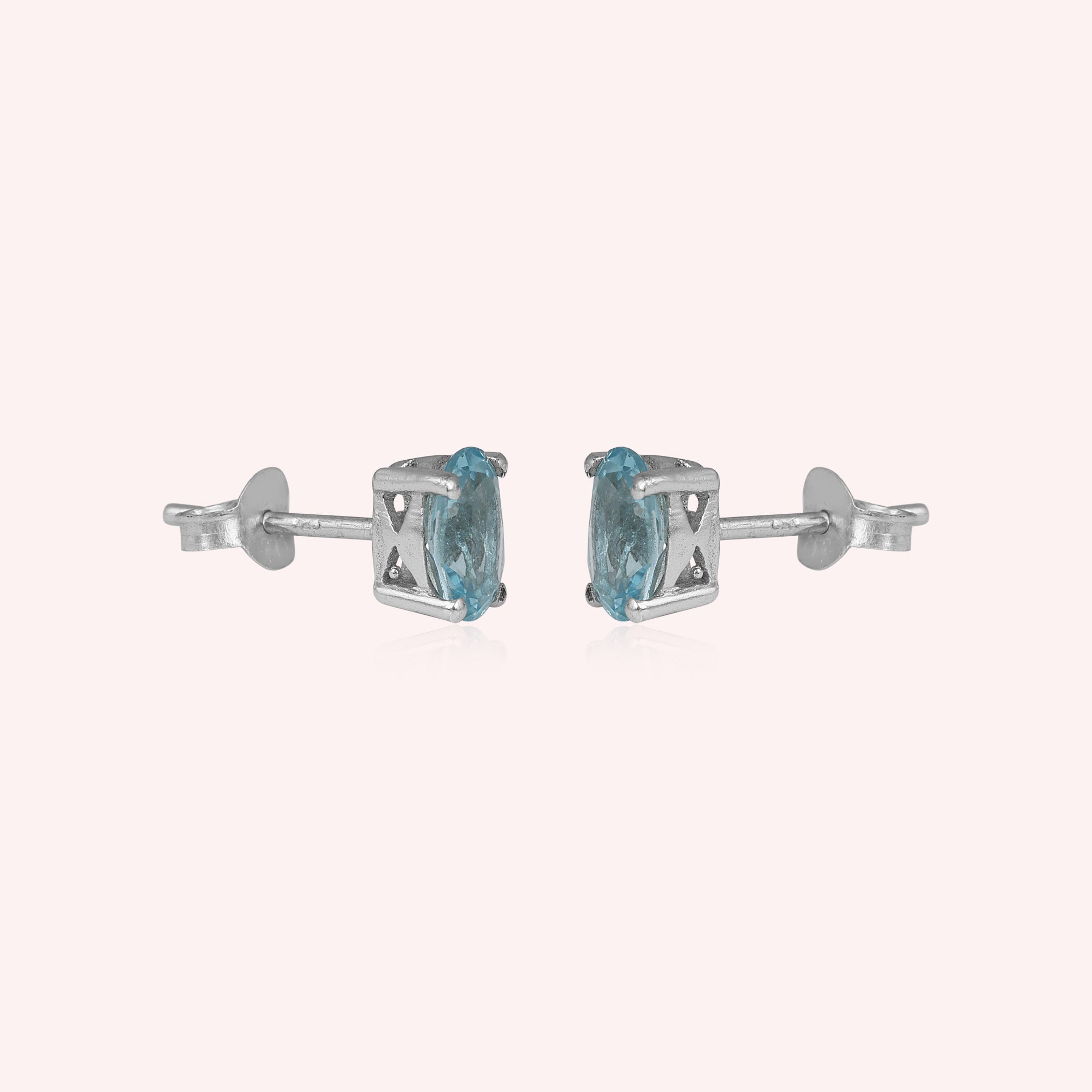 Natural Gemstone 925 Sterling Silver Stud Earring