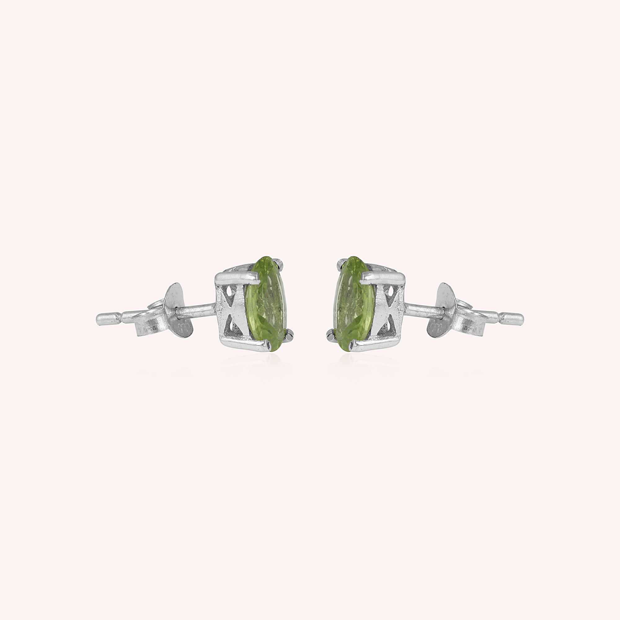 Natural Gemstone 925 Sterling Silver Stud Earring