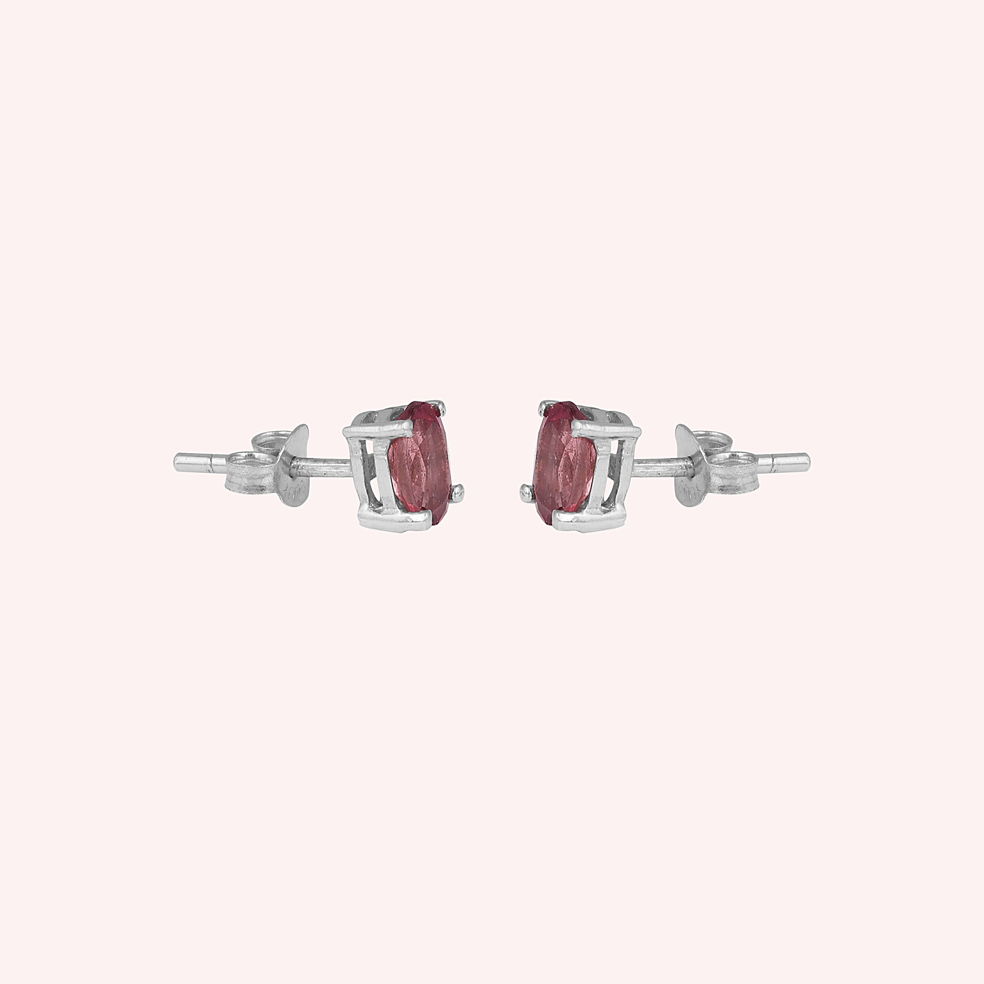 Natural Gemstone 925 Sterling Silver Stud Earring