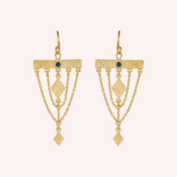925 Sterling Silver Designer Dangling Chain Earrings