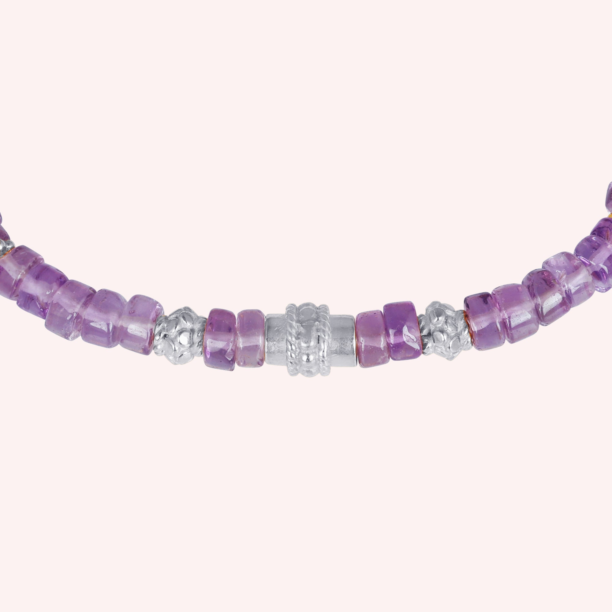 Natural Amethyst Stacking Beads Bracelet