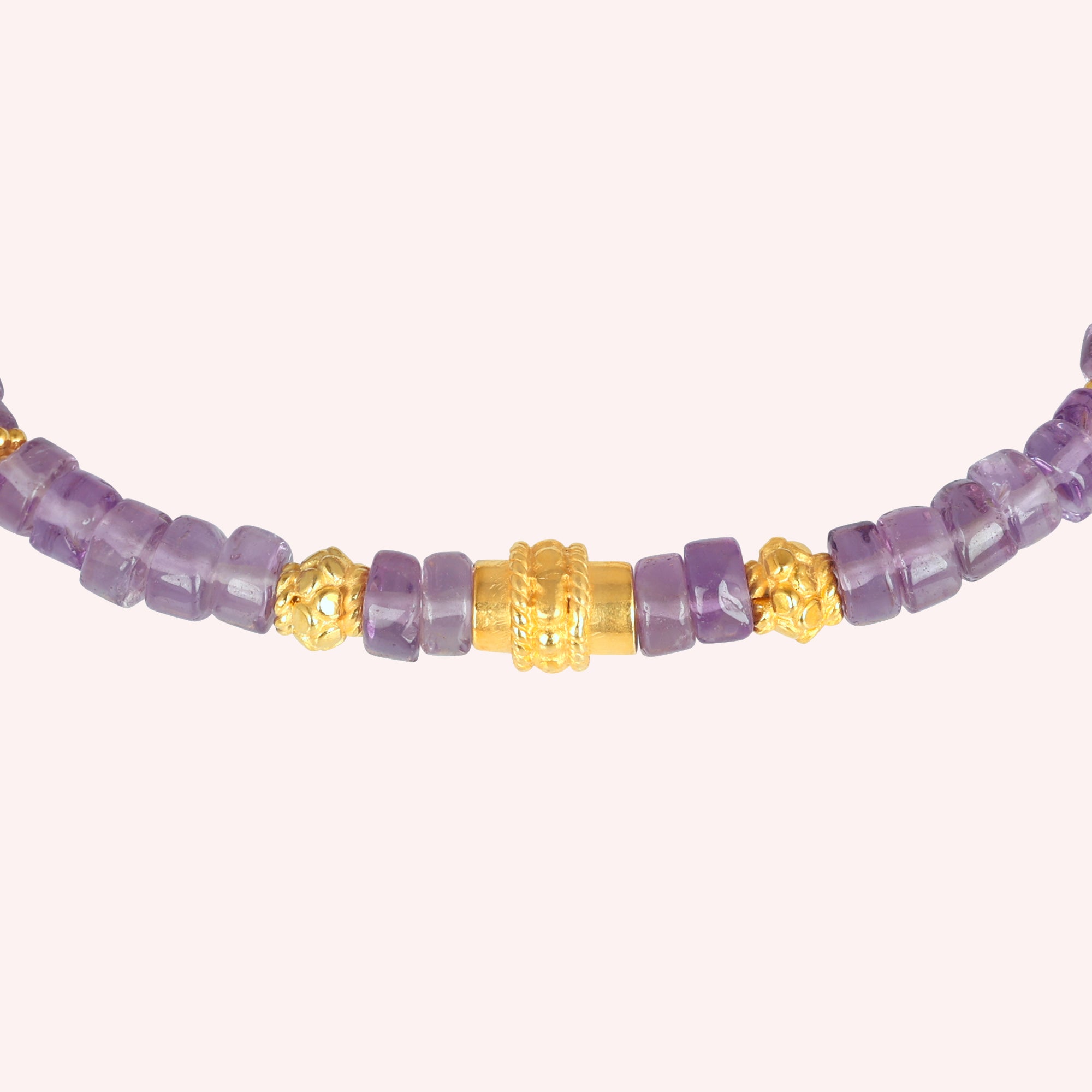 Natural Amethyst Stacking Beads Bracelet