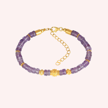 Natural Amethyst Stacking Beads Bracelet