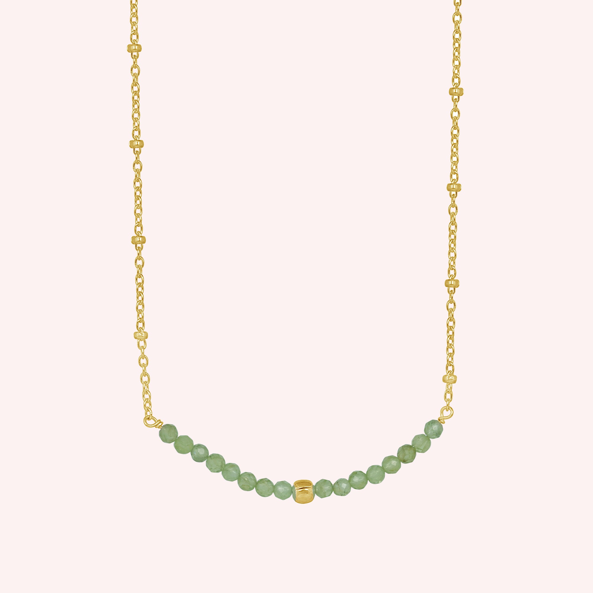 Sterling Silver Natural Peridot Beads Necklace Jewelry for Women