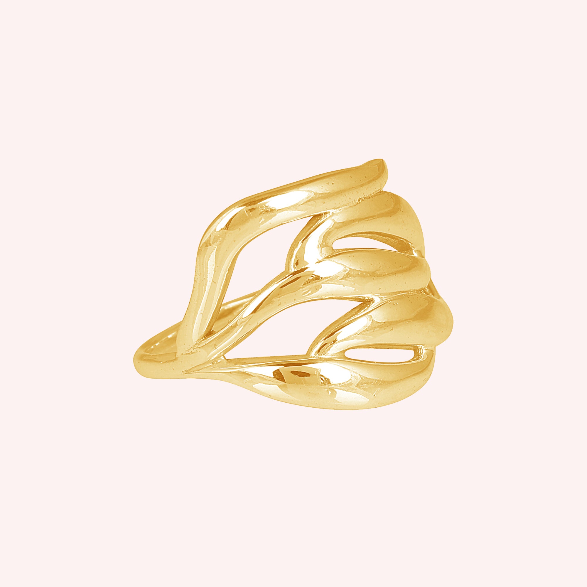925 Sterling Silver Designer Wave Band Ring