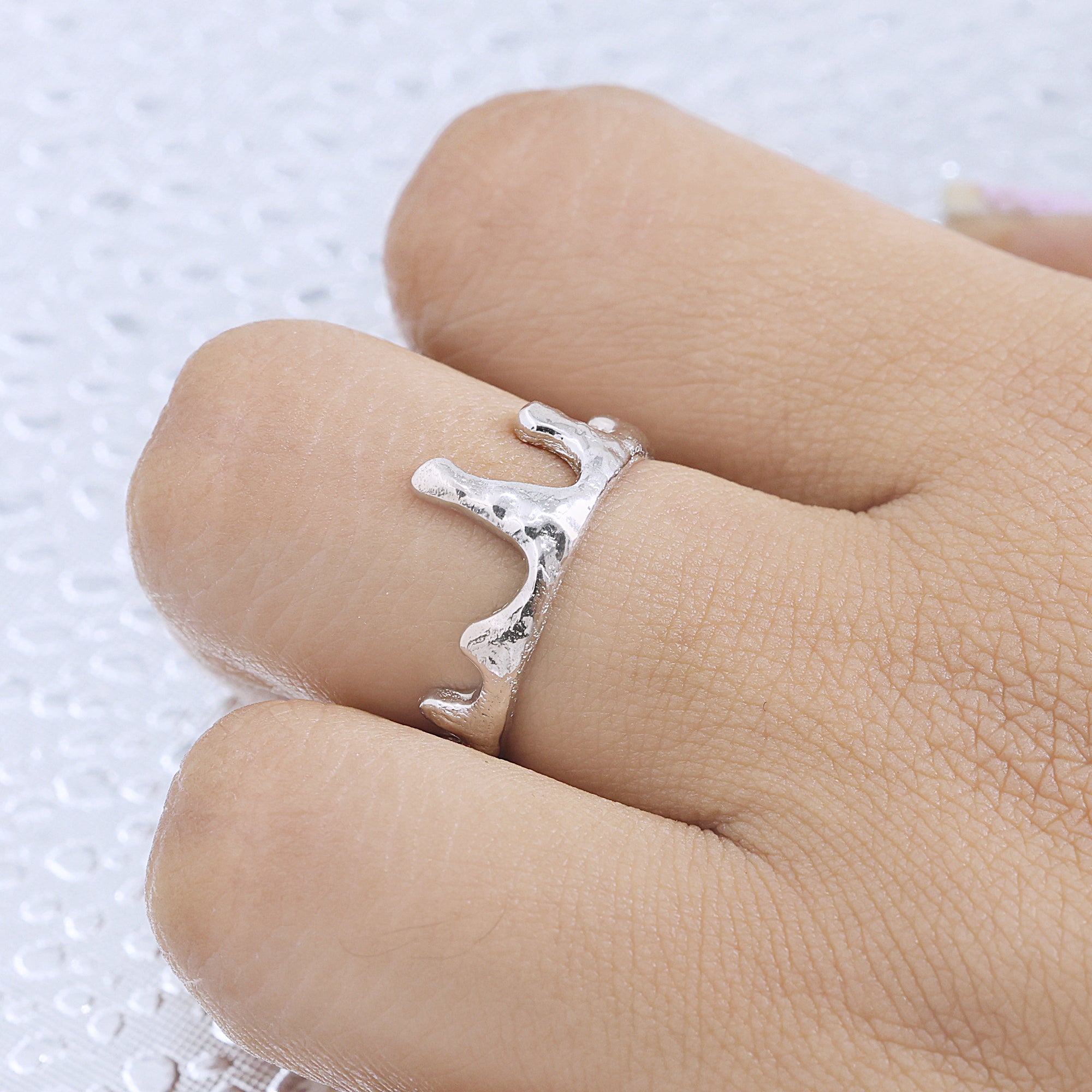 925 Sterling Silver Dripping Ring