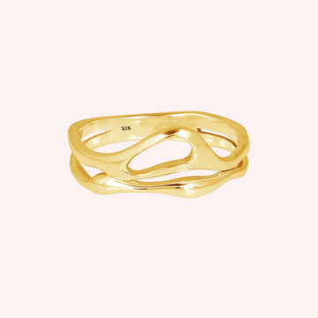 925 Sterling Silver Wave Band Ring