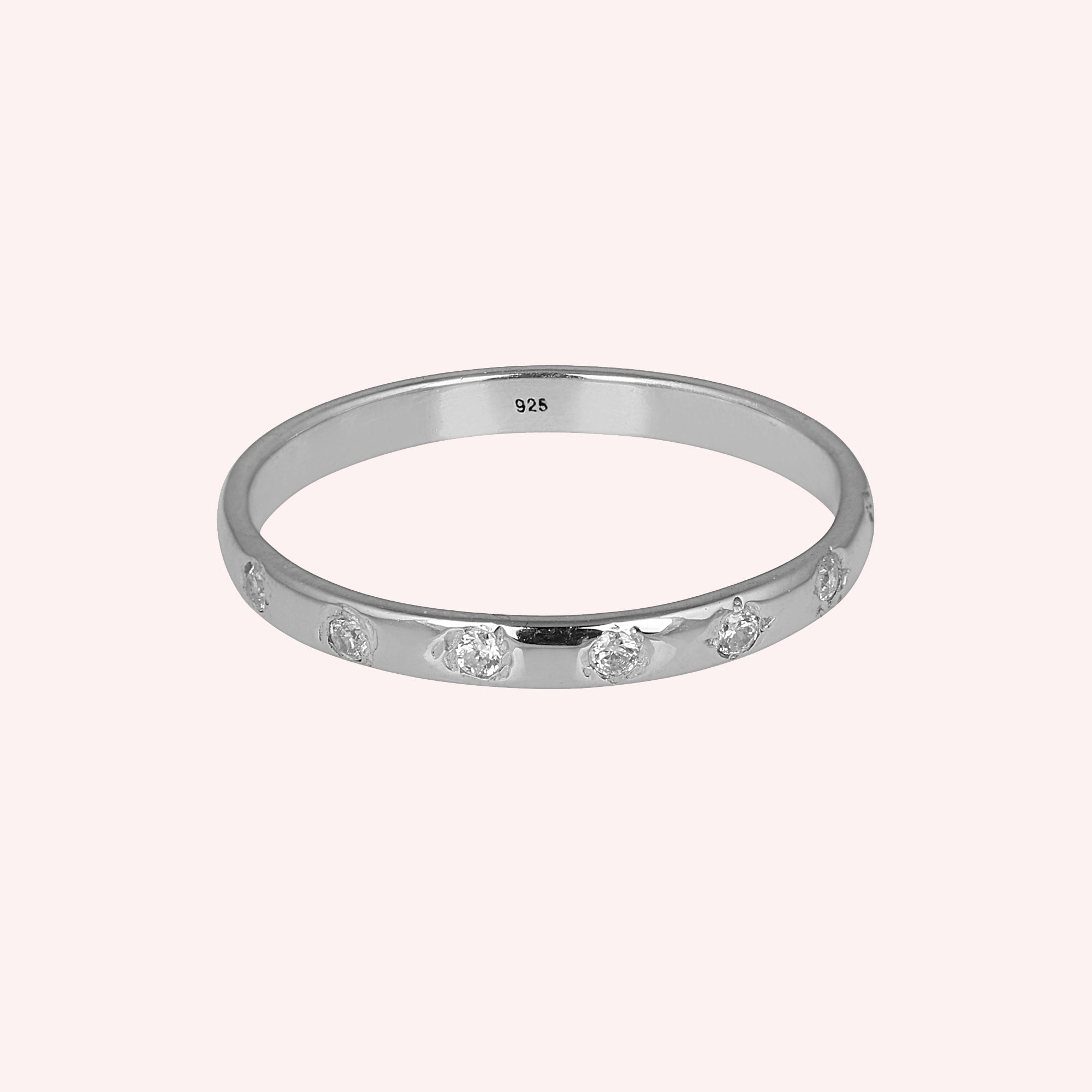 925 Sterling Silver Zircon Minimal Ring