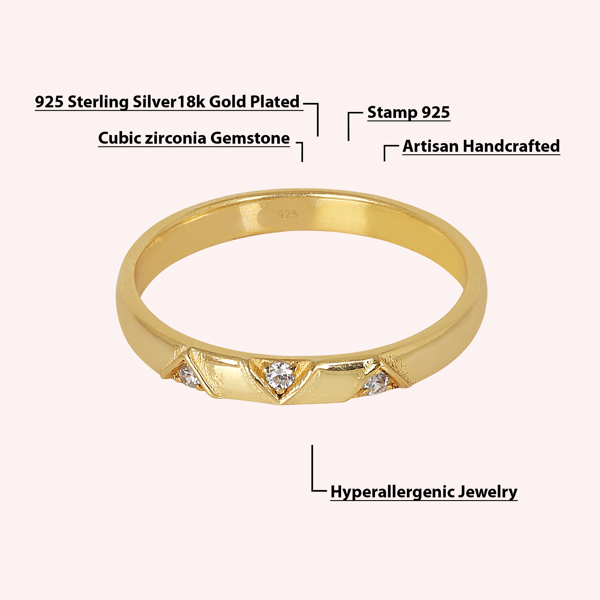 925 Sterling Silver Minimalist Zircon Stackable Rings for Her