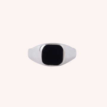 925 Sterling Silver Black Onyx Signet Ring Jewelry for Her