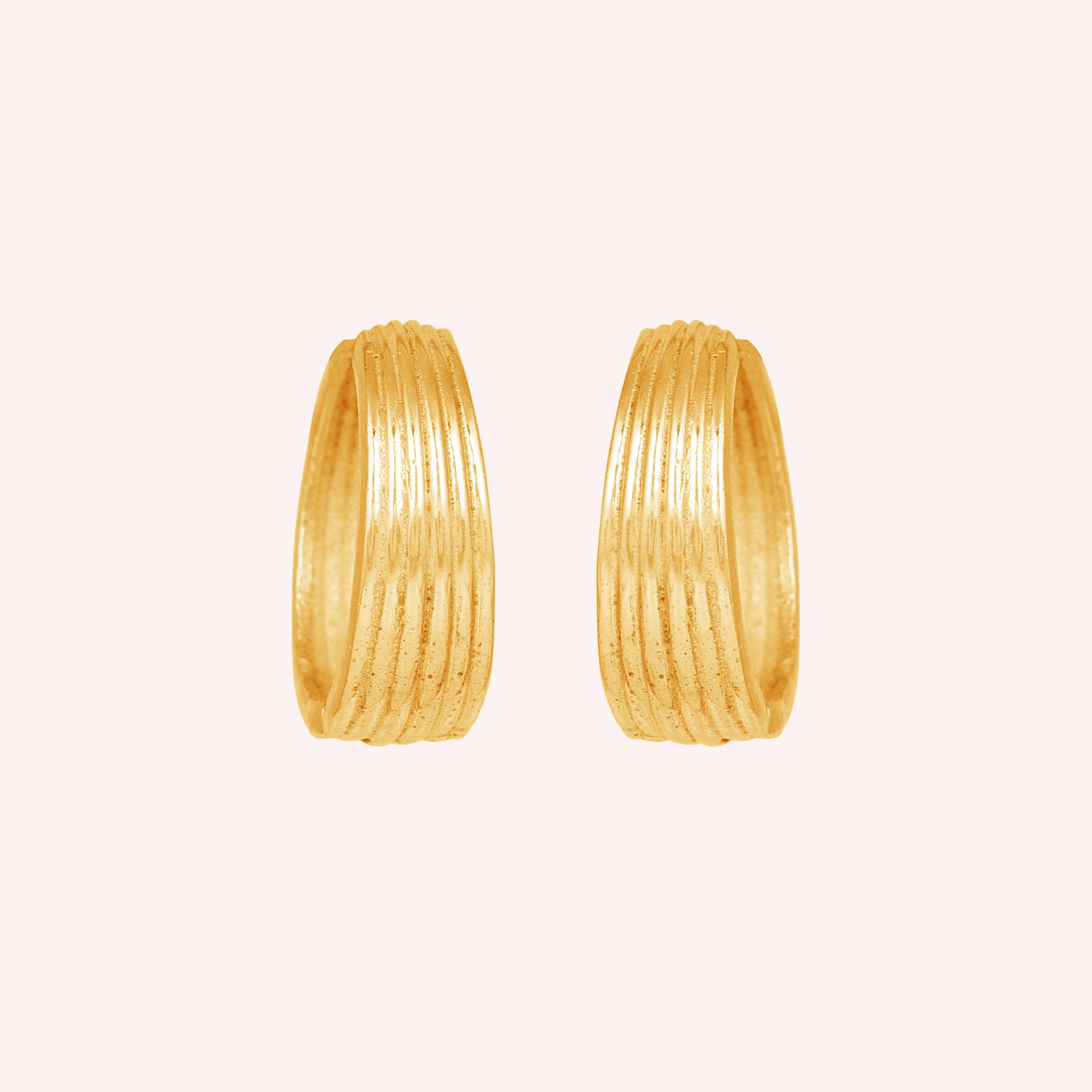 925 Sterling Silver Textured Hoop Earrings