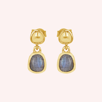 925 Sterling Silver Labradorite Charm Earrings
