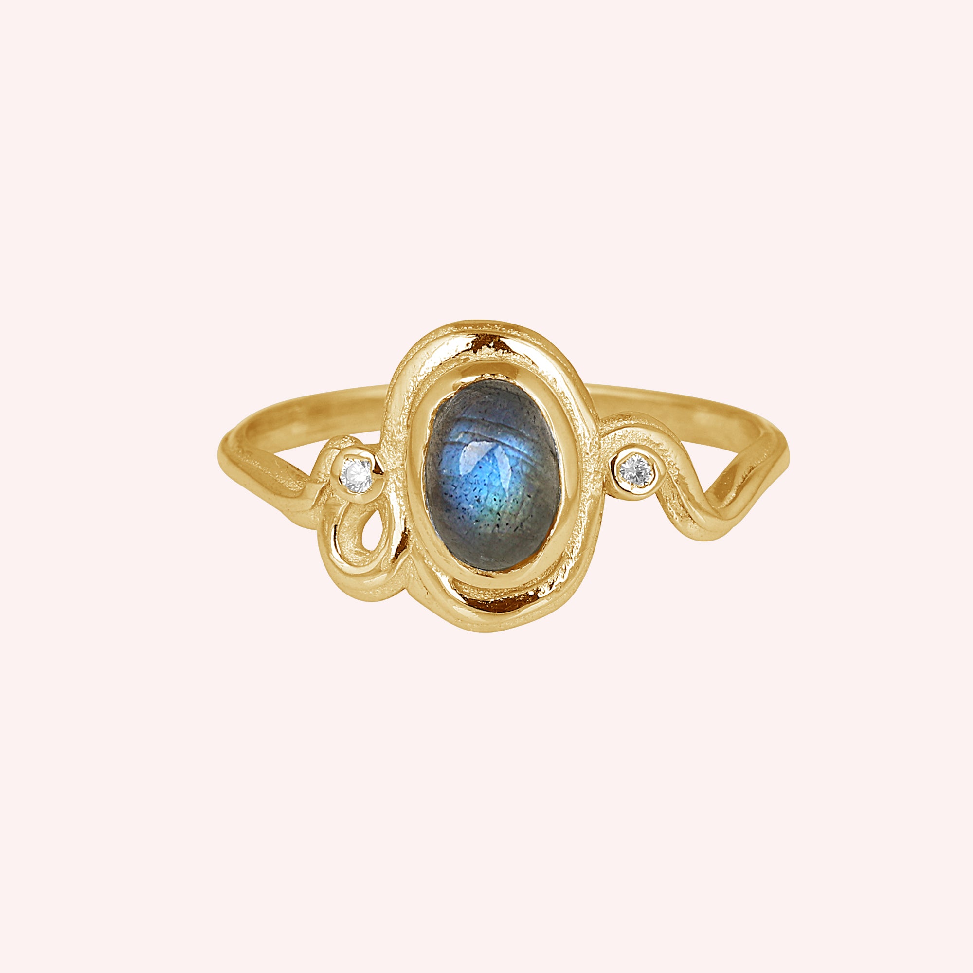 925 Sterling Silver Labradorite Wavy Ring Jewelry for Women