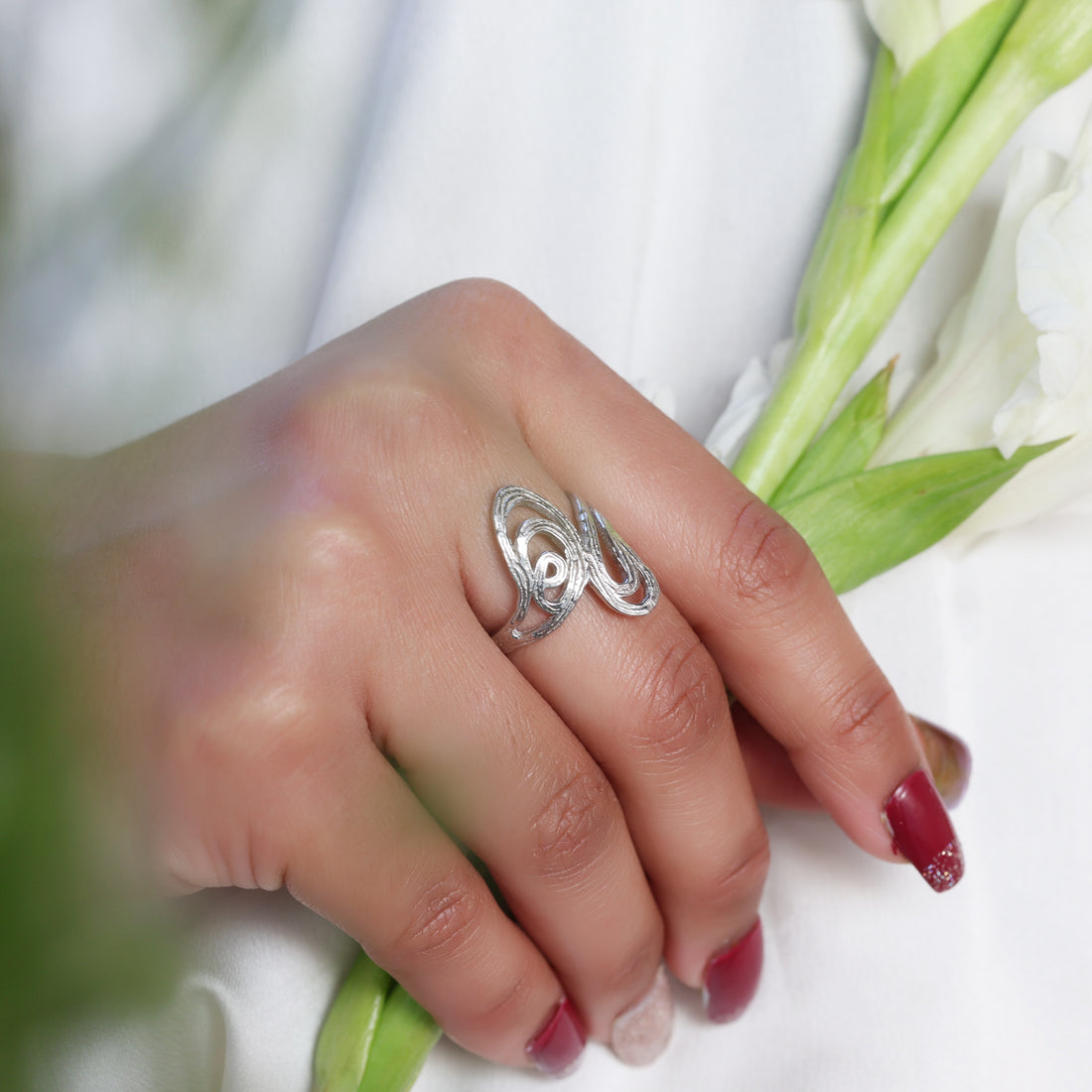 925 Sterling Silver Unique Designer Textured Ring