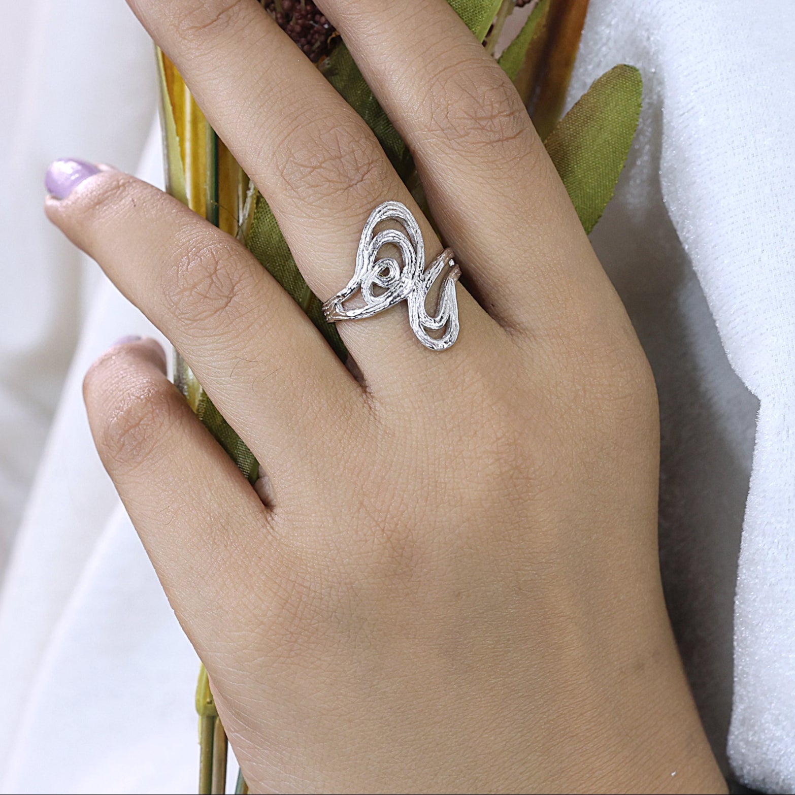 925 Sterling Silver Unique Designer Textured Ring