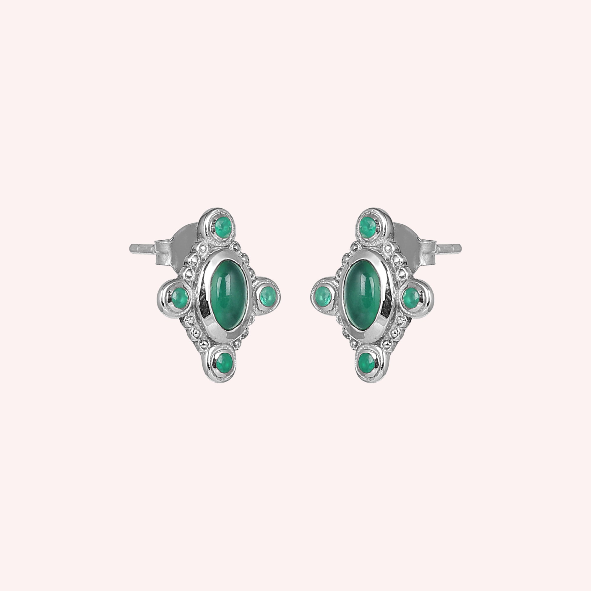 925 sterling silver Green Onyx Stylish Earrings