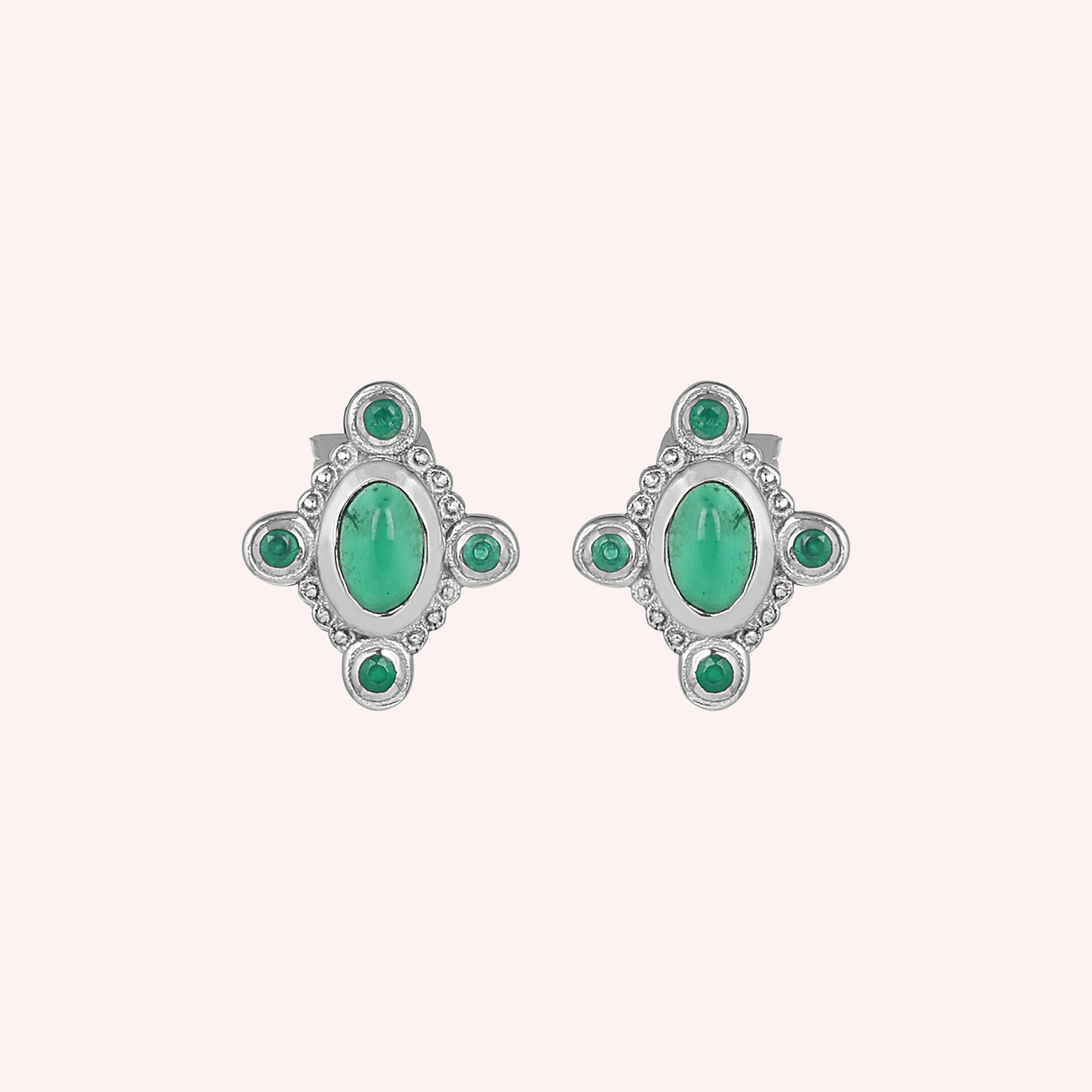 925 sterling silver Green Onyx Stylish Earrings