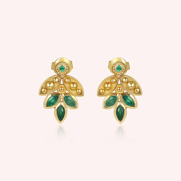 Elegant 925 Sterling Silver Green Onyx Earrings