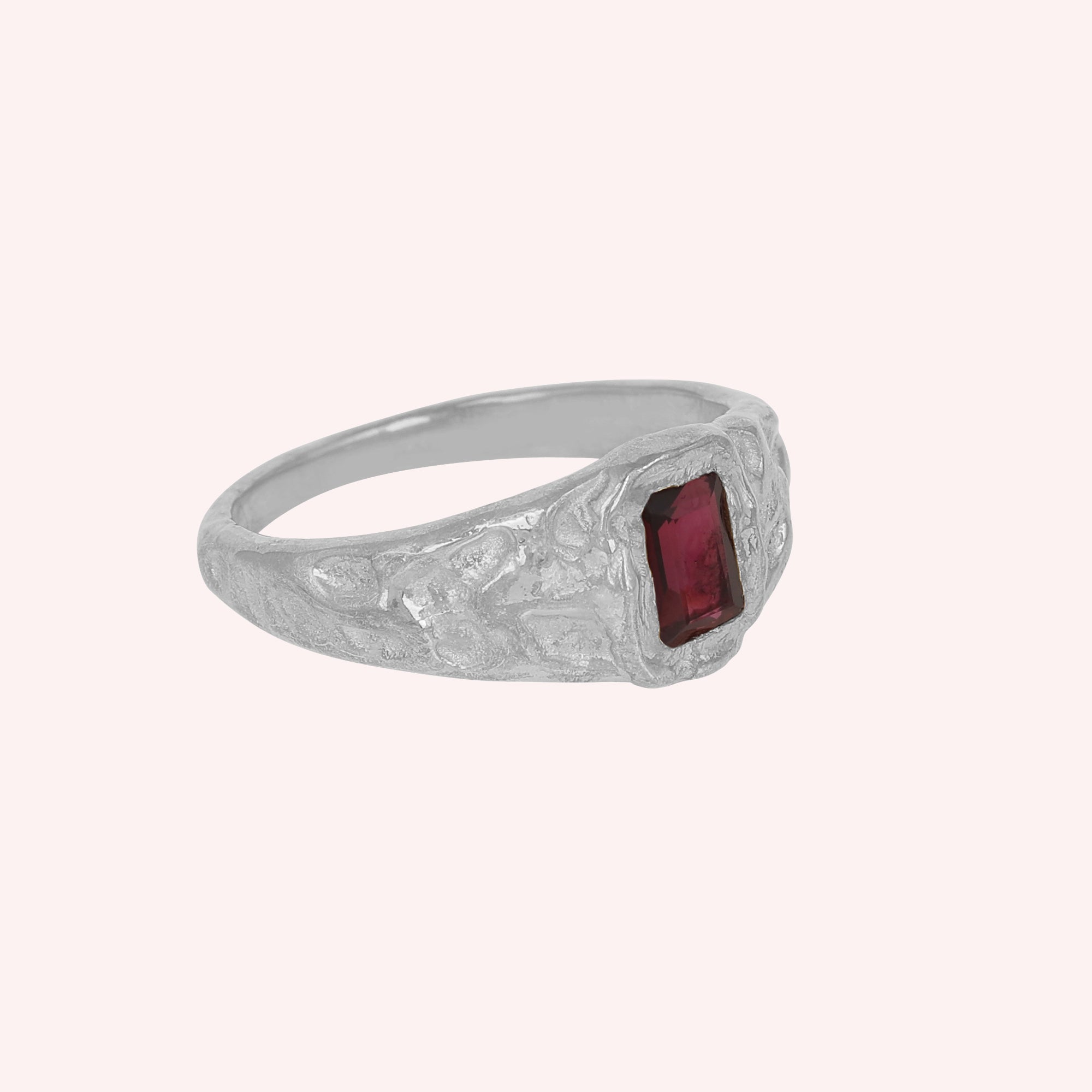 925 Sterling Silver Red Garnet Designer Band Ring