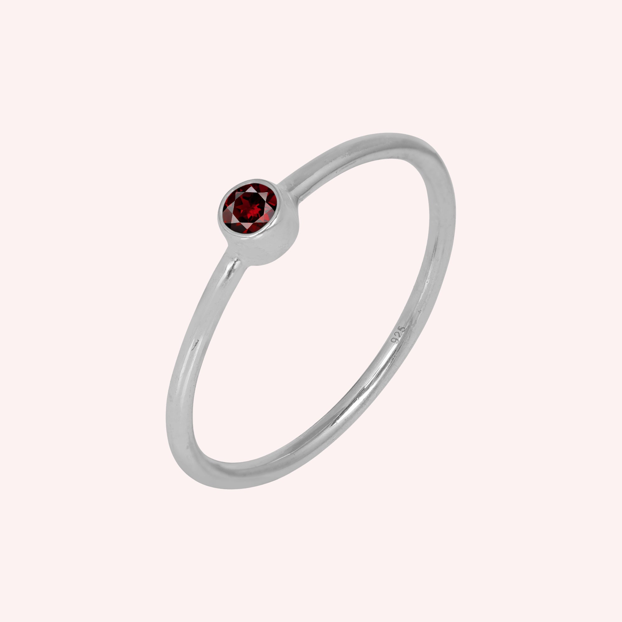 Garnet Gemstone January Birthstone Ring for Women