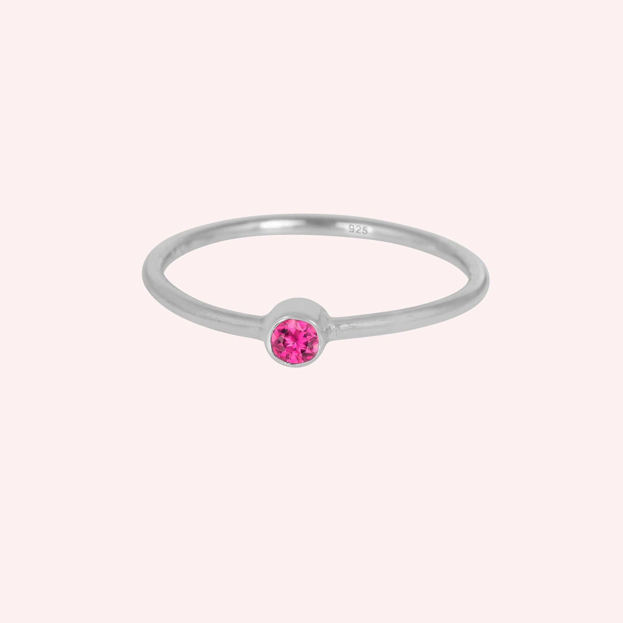 Pink Tourmaline and Opal October Birthstone Ring