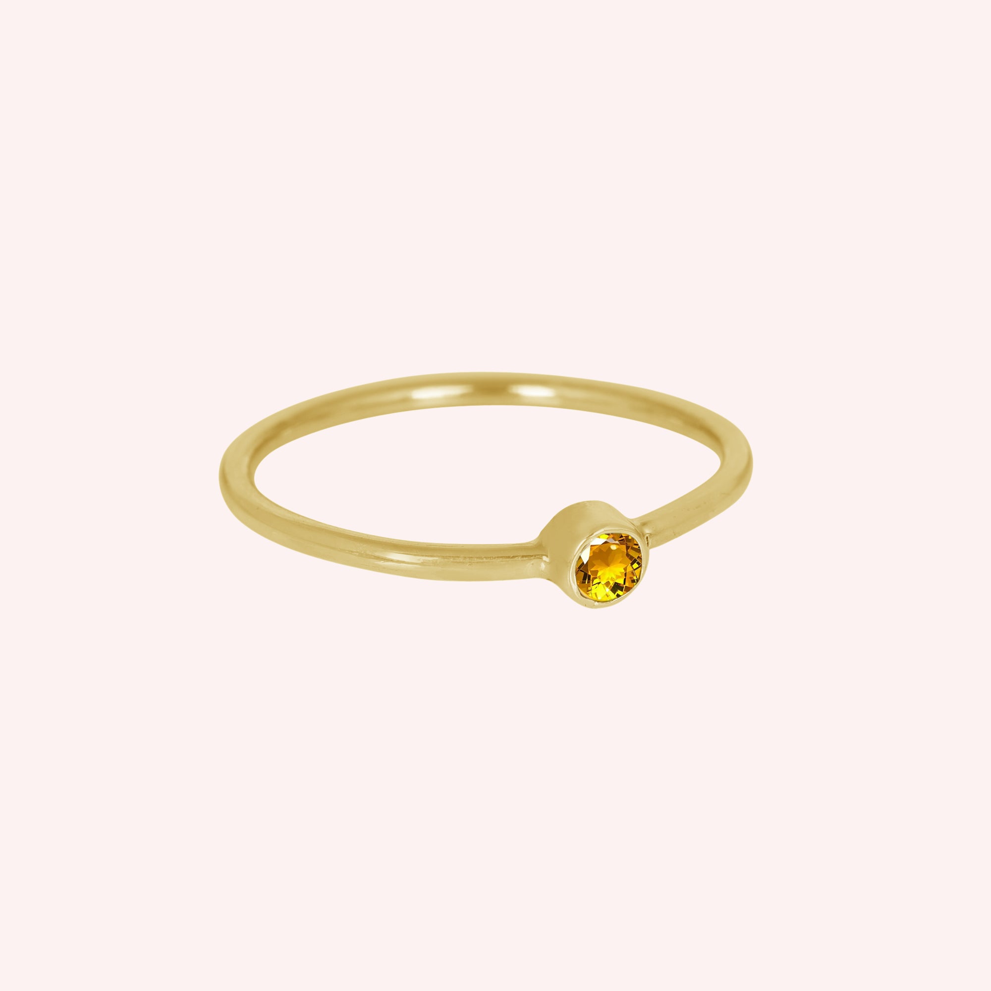 Natural Yellow Citrine and Topaz November Birthstone Ring