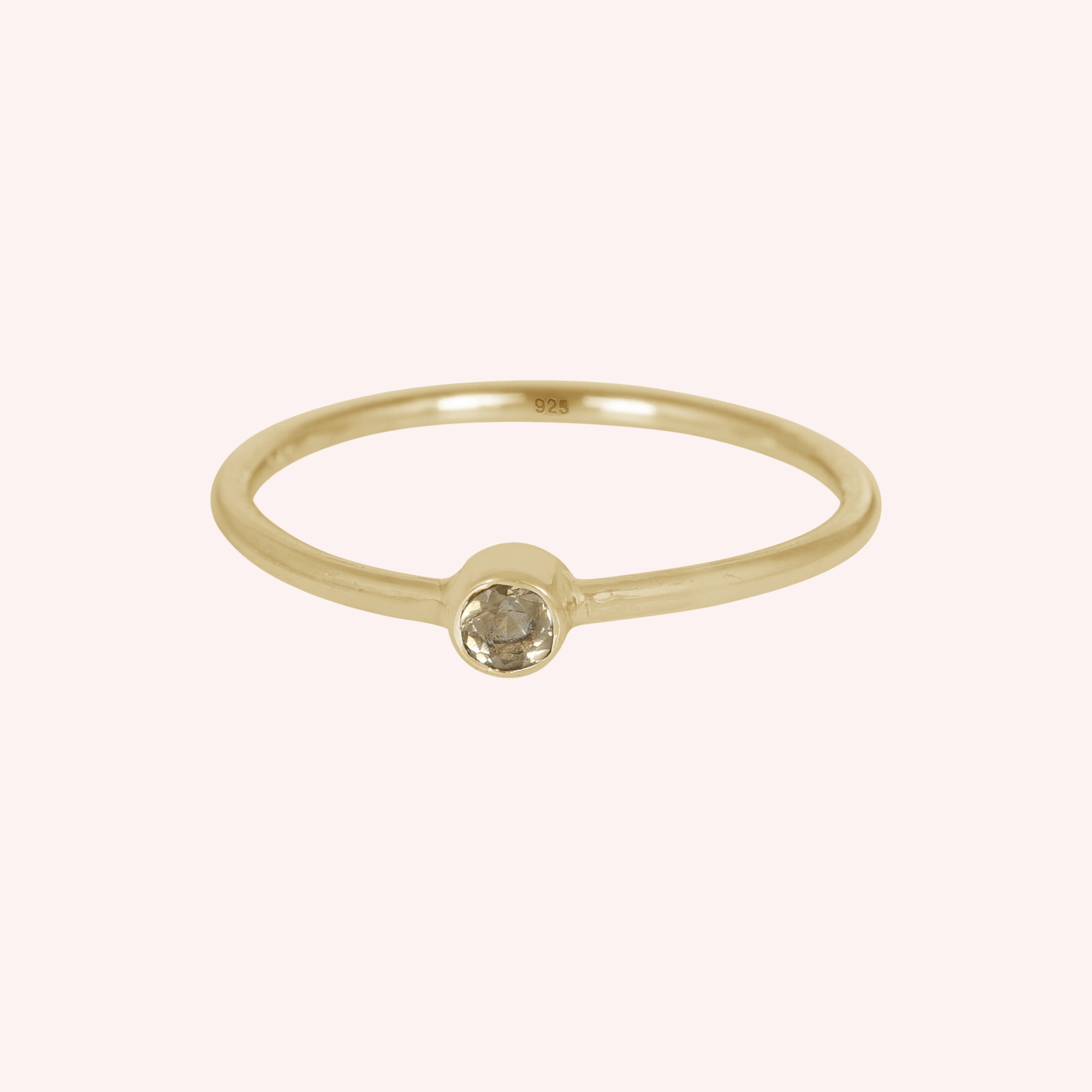 Natural Yellow Citrine and Topaz November Birthstone Ring