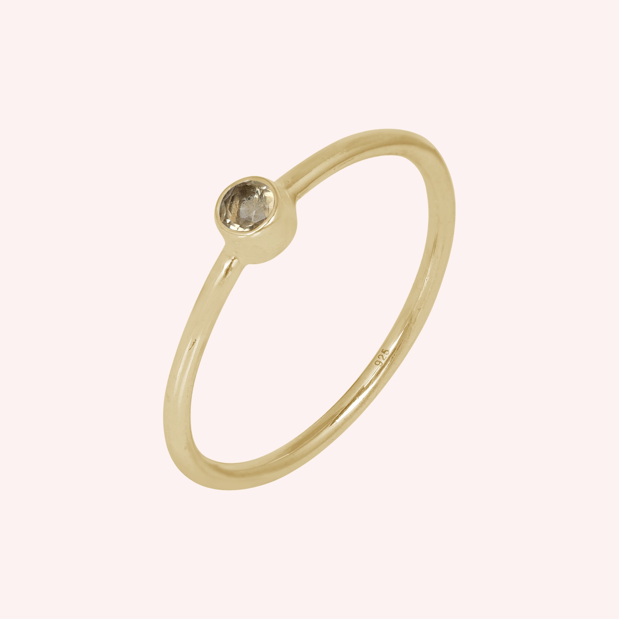 Natural Yellow Citrine and Topaz November Birthstone Ring