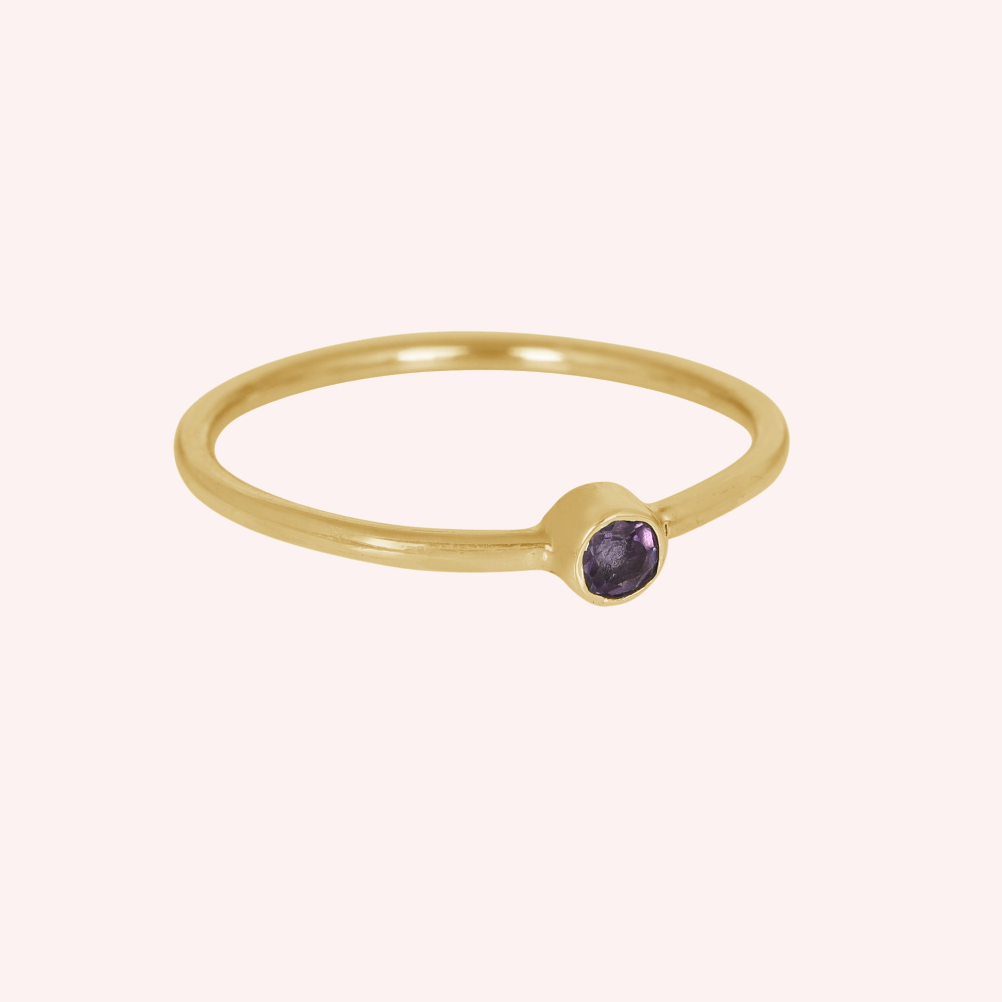 Amethyst Gemstone February Birthstone Silver Ring for Her