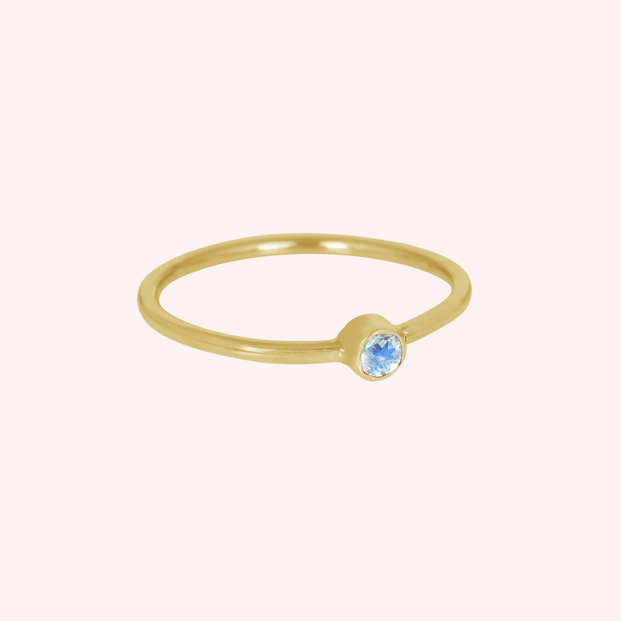 Moonstone and Pearl June Birthstone Stacking 925 Silver Ring