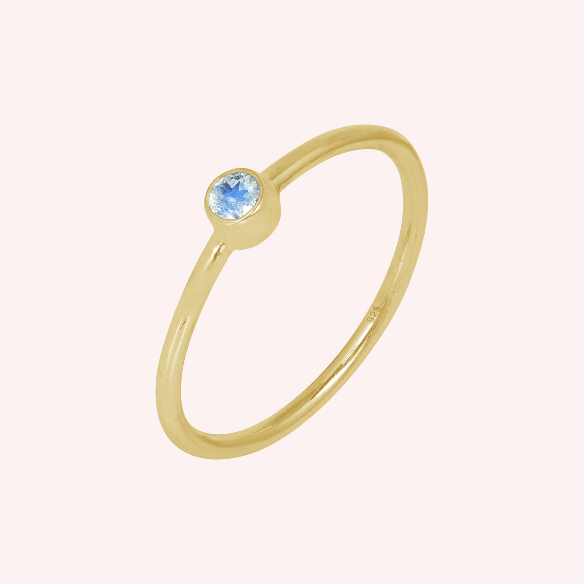 Moonstone and Pearl June Birthstone Stacking 925 Silver Ring
