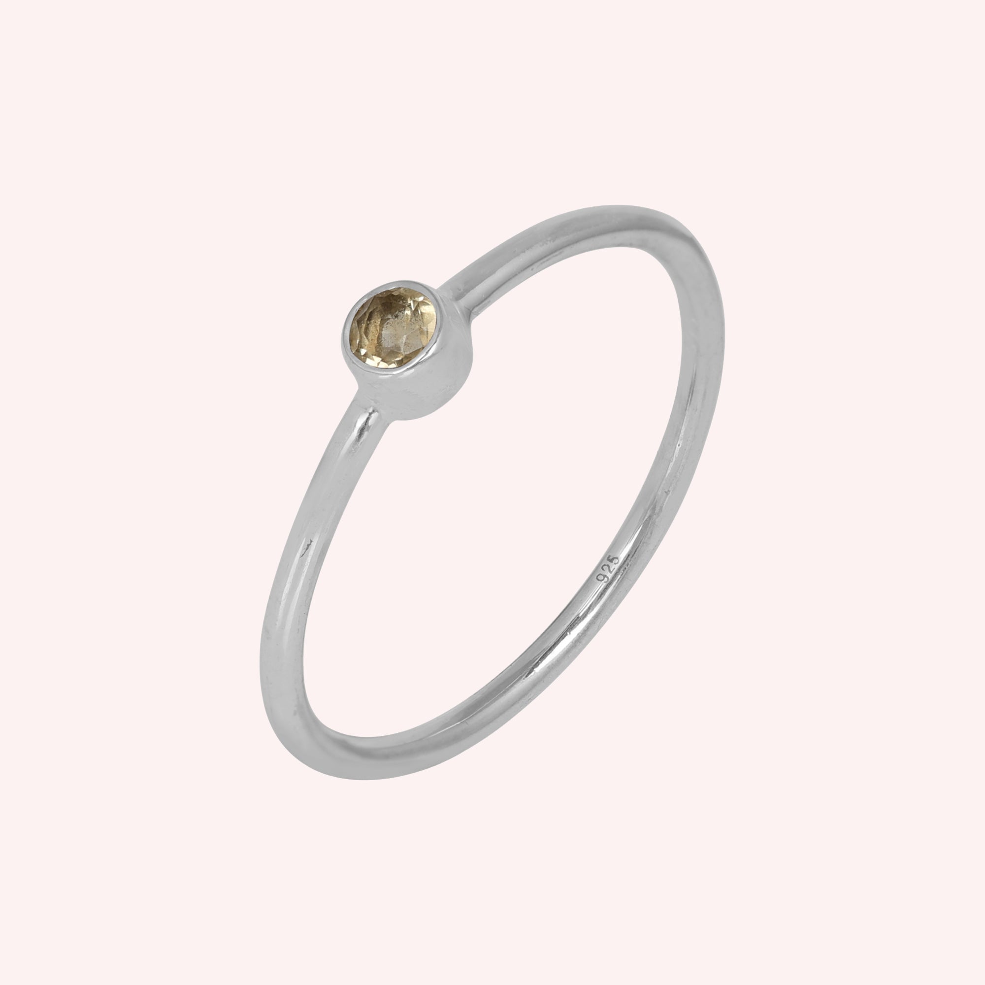 Natural Yellow Citrine and Topaz November Birthstone Ring